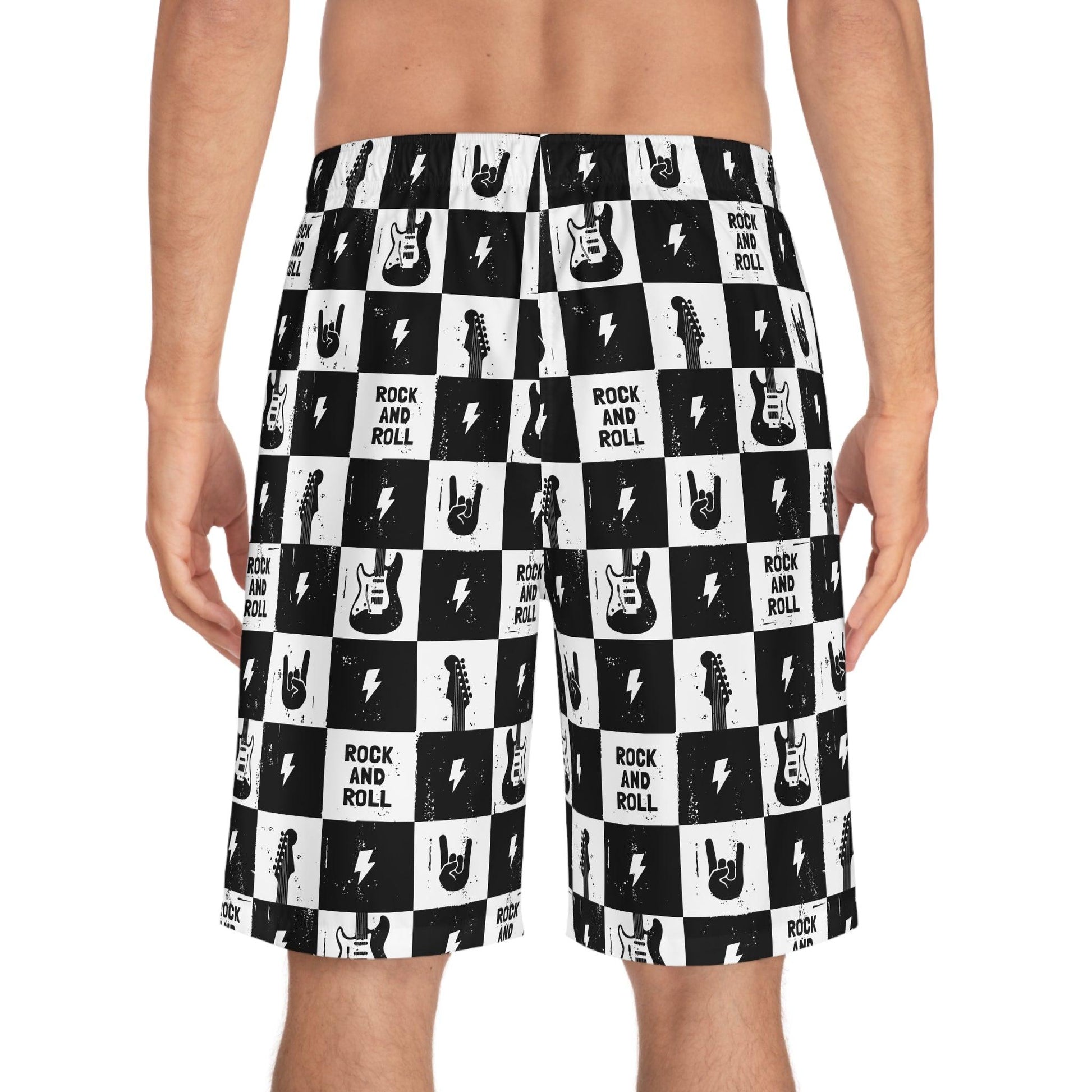 Rock and Roll Squares Men's Board Shorts - Premium All Over Prints from Printify - Just $41.99! Shop now at Lizard Vigilante