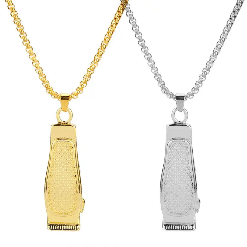 Creative Barber Shop Wash Cut And Shave Head Clippers Pendant Necklace