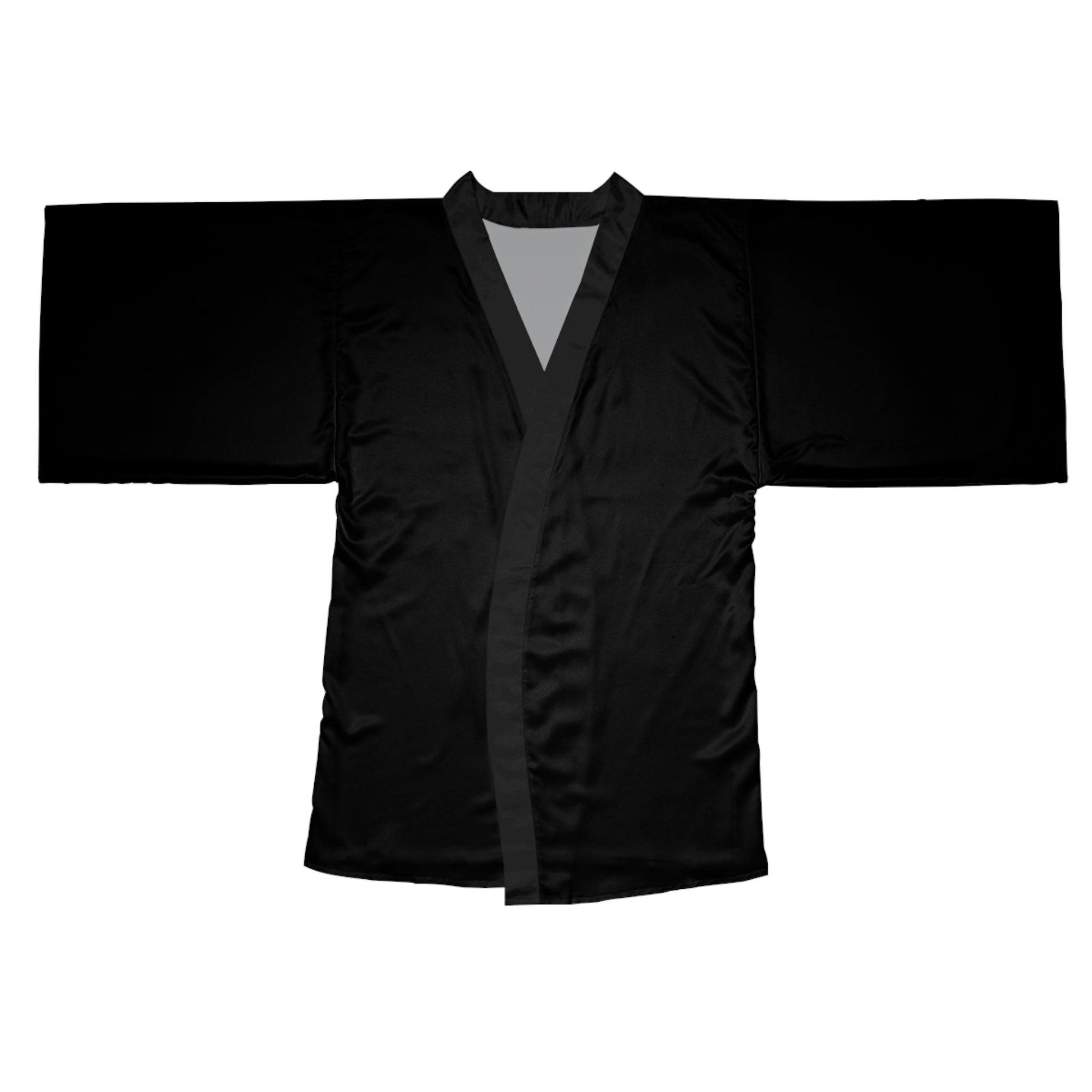 Comfy Cozy Long Sleeve Kimono Robe - Black - Lizard Vigilante