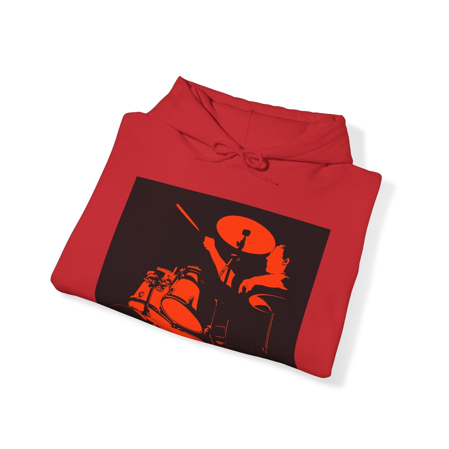 Red Black Drummer Unisex Heavy Blend™ Hooded Sweatshirt - Lizard Vigilante