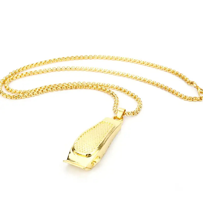 Creative Barber Shop Wash Cut And Shave Head Clippers Pendant Necklace