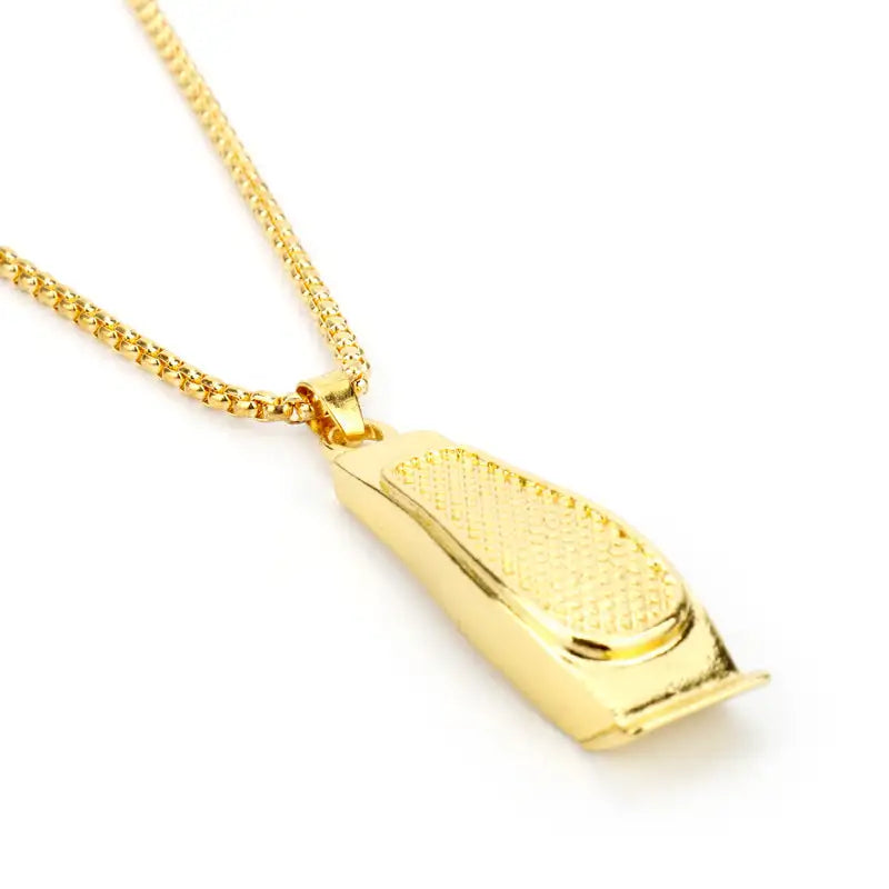 Creative Barber Shop Wash Cut And Shave Head Clippers Pendant Necklace