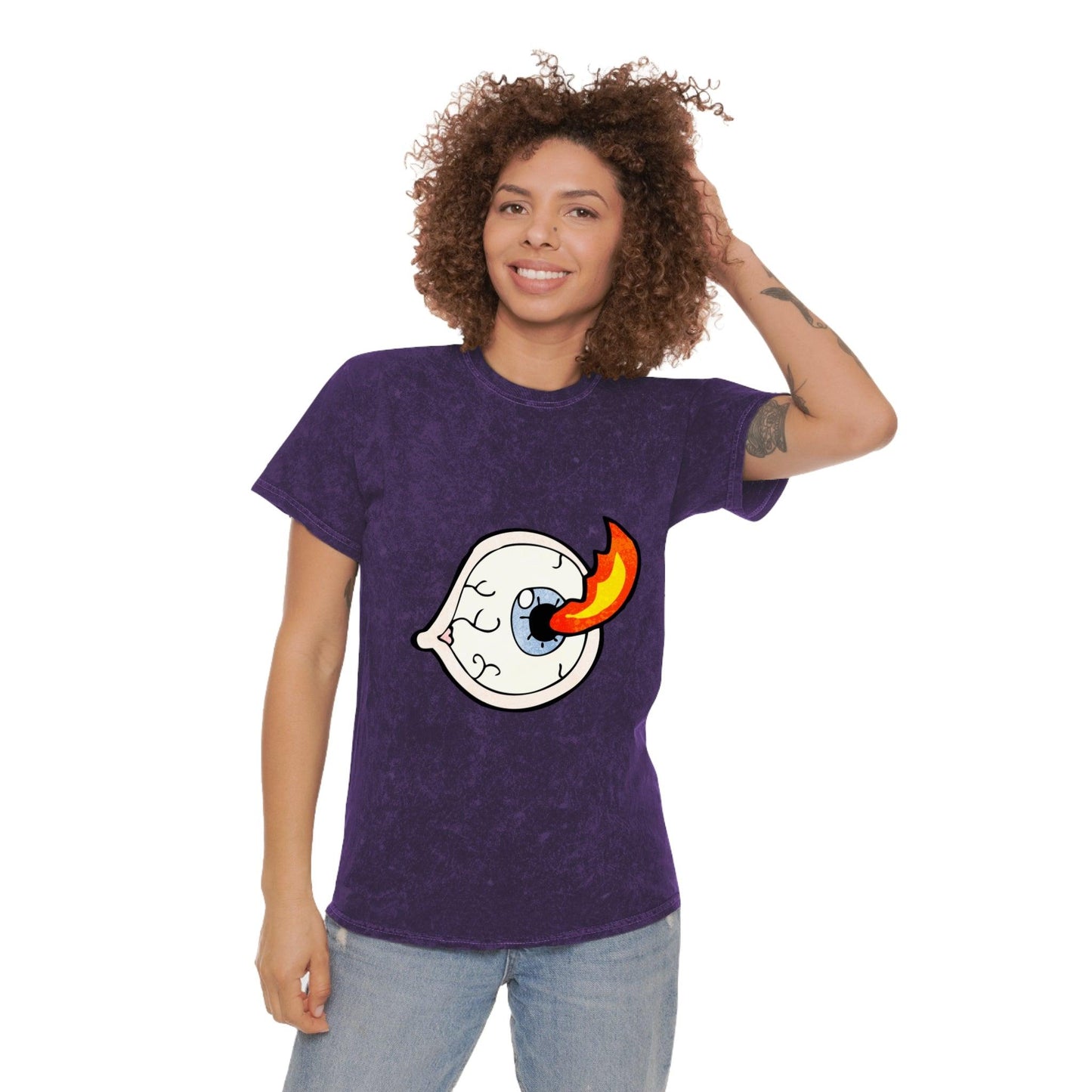 Eyeball Torch Unisex Mineral Wash T-Shirt - Lizard Vigilante