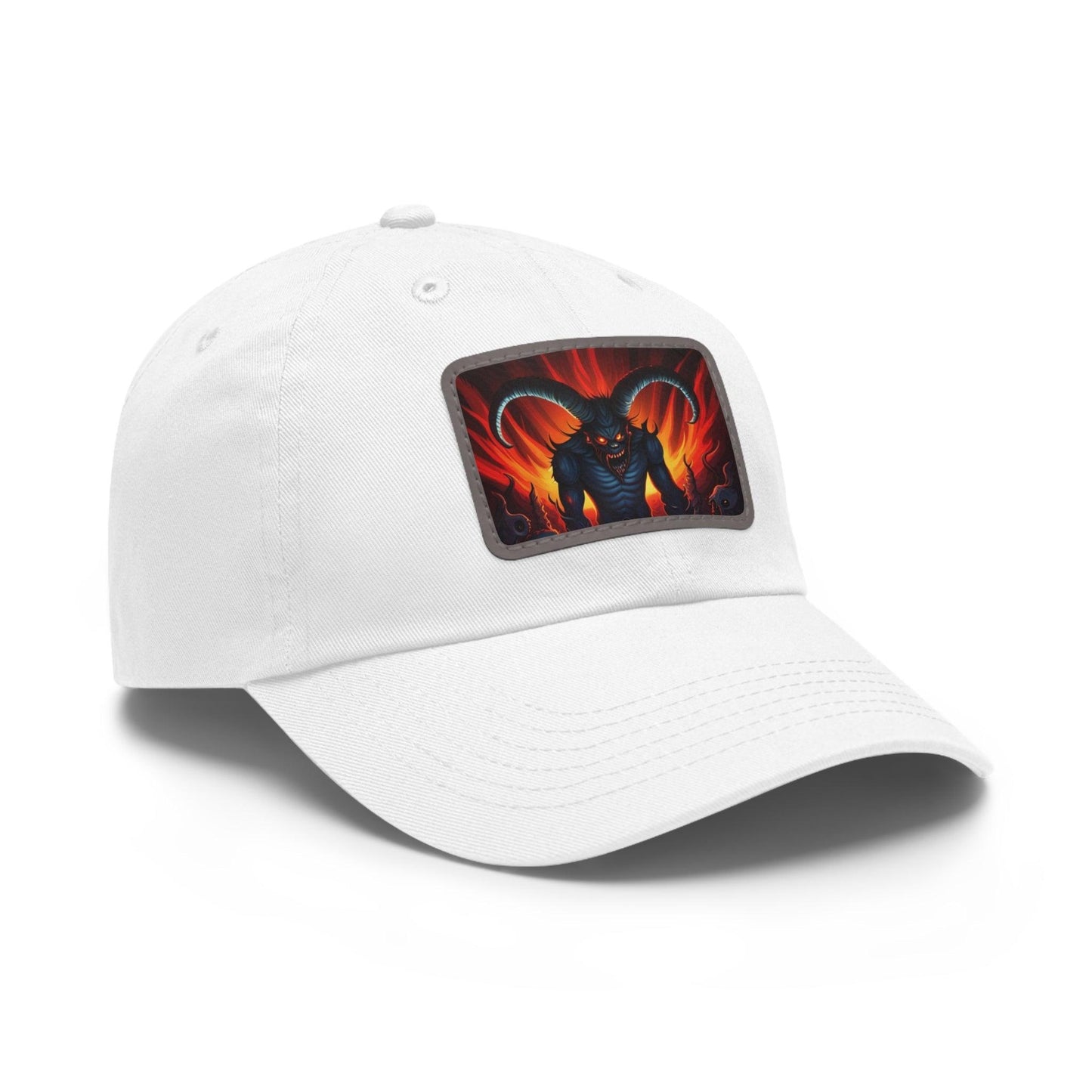 Horny Devil Dad Hat with Leather Patch (Rectangle) - Lizard Vigilante