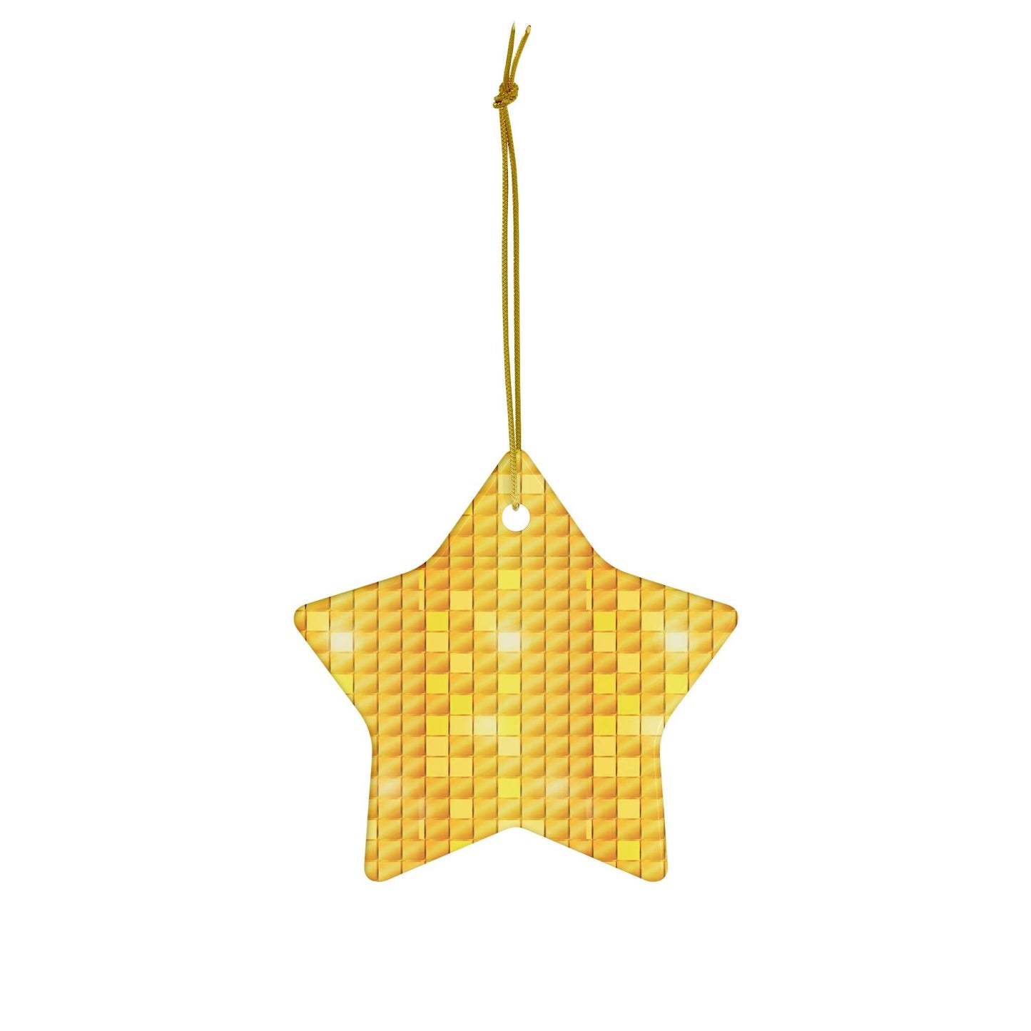 GoldStakt Ceramic Ornament, 4 Shapes Circle, Heart, Star, Snowflake - Lizard Vigilante