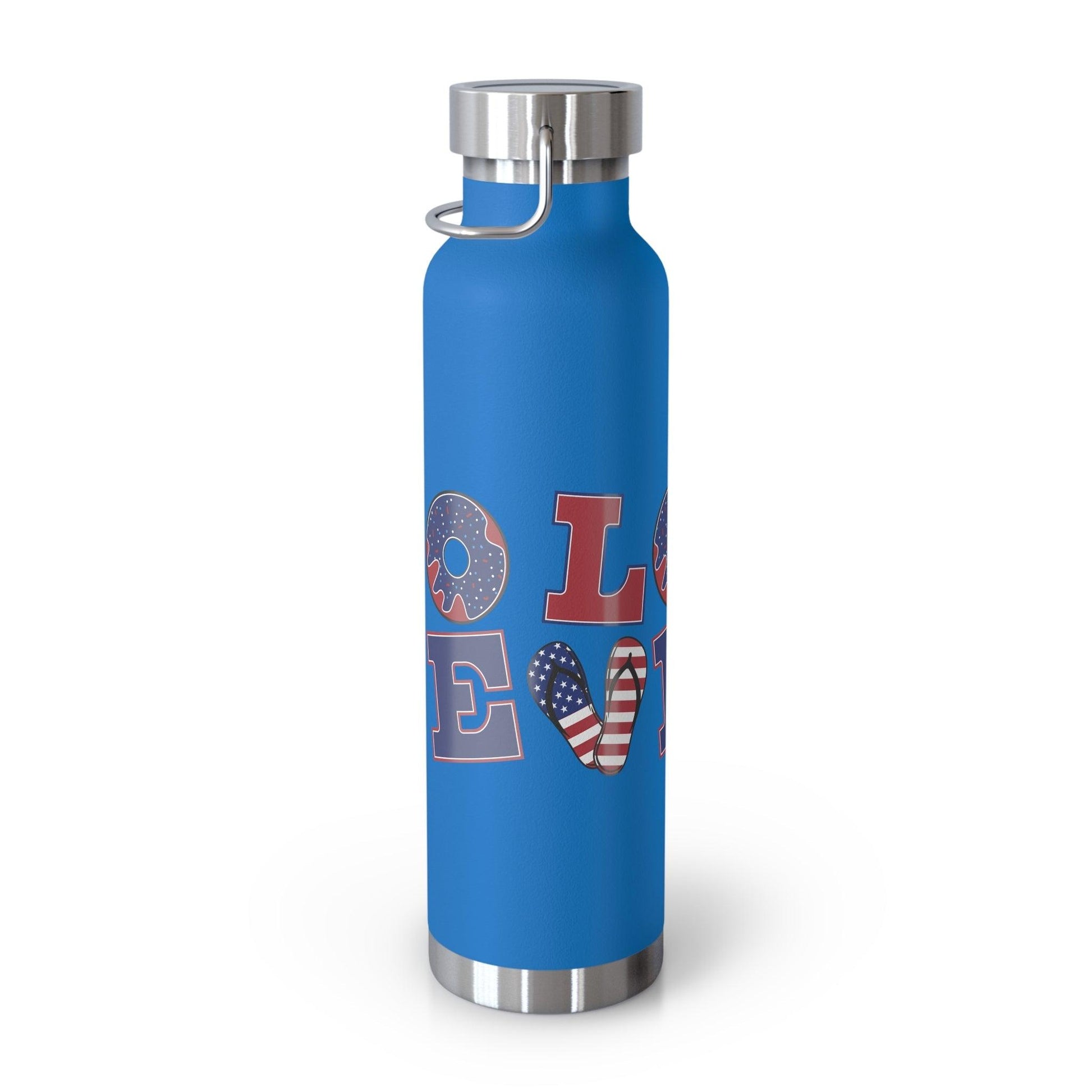 LOVE American Styled Red White and Blue Copper Vacuum Insulated Bottle, USA 22oz - Lizard Vigilante