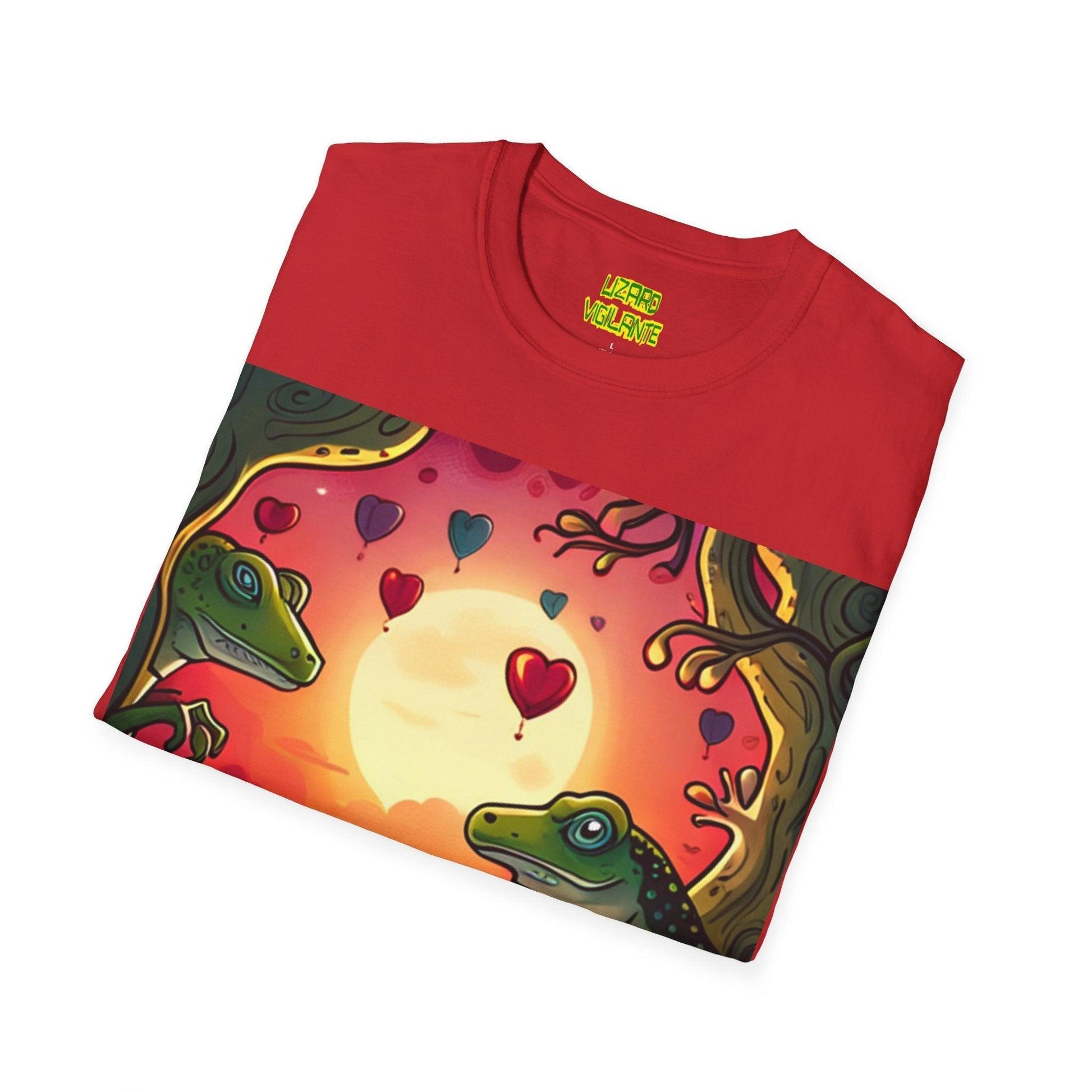 Floating Heart Lizards Unisex Softstyle T-Shirt - Lizard Vigilante