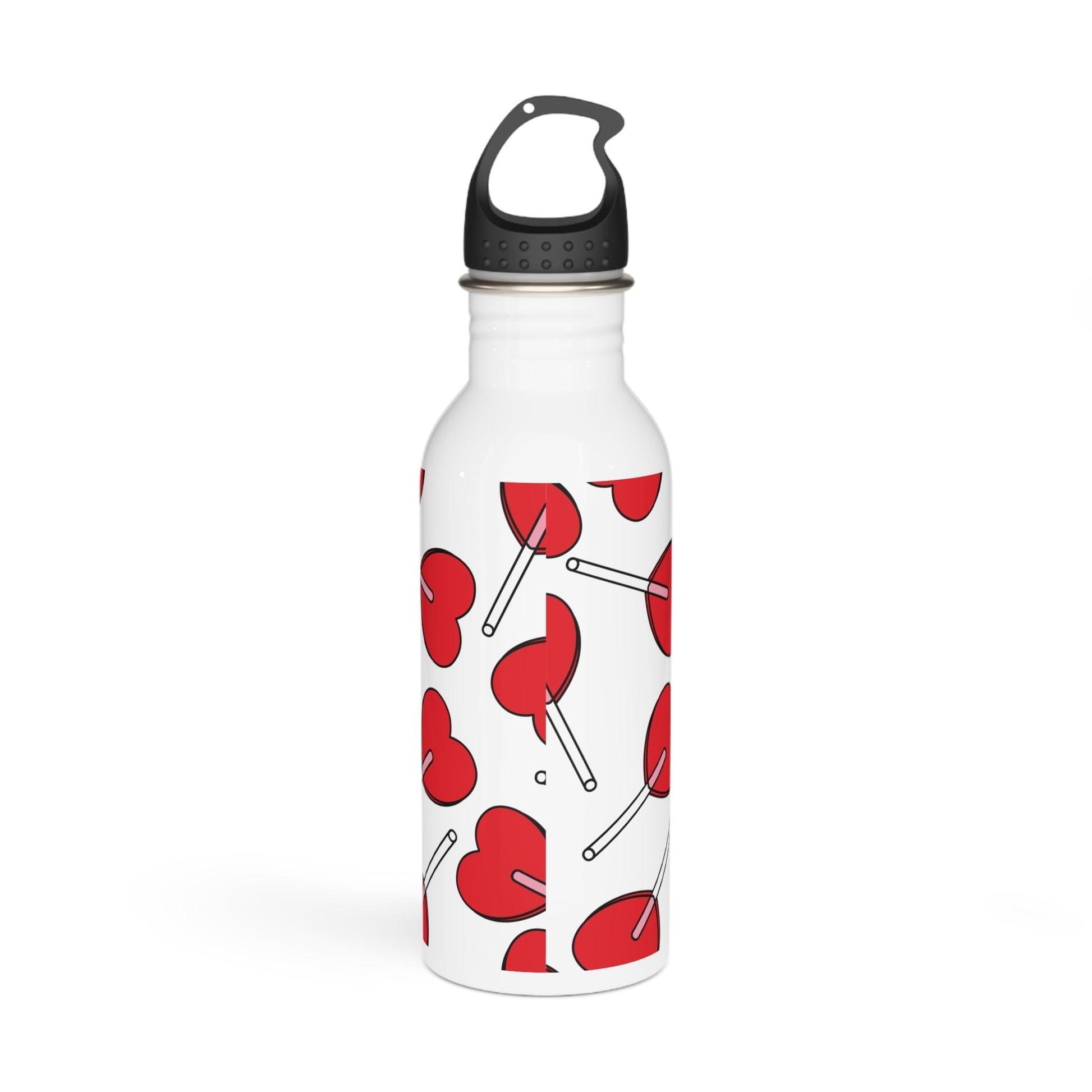 Heart Lollipops Valentine’s Day Stainless Steel Water Bottle - Lizard Vigilante