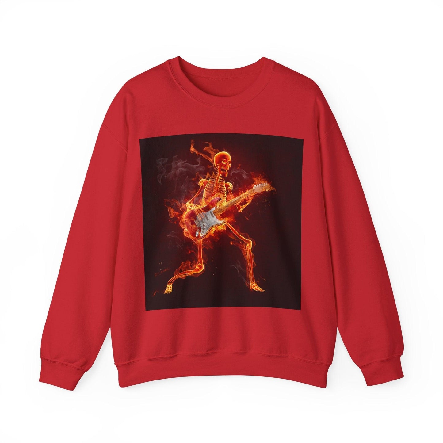 Fiery Guitarist Unisex Heavy Blend™ Crewneck Sweatshirt - Lizard Vigilante