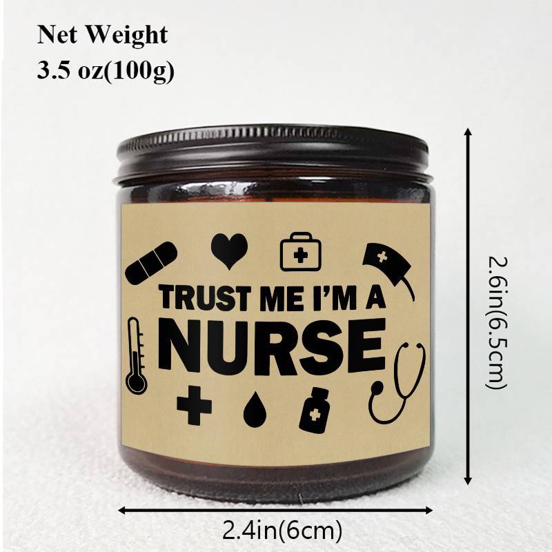 1pc Lavender Scented Candle 5.3oz - "Trust Me, I'm a Nurse" Design with Medical Symbols | Heartfelt Gift for Nurses, Nurse Appreciation, Graduation, Birthdays, Christmas | Soy Wax, Glass Container