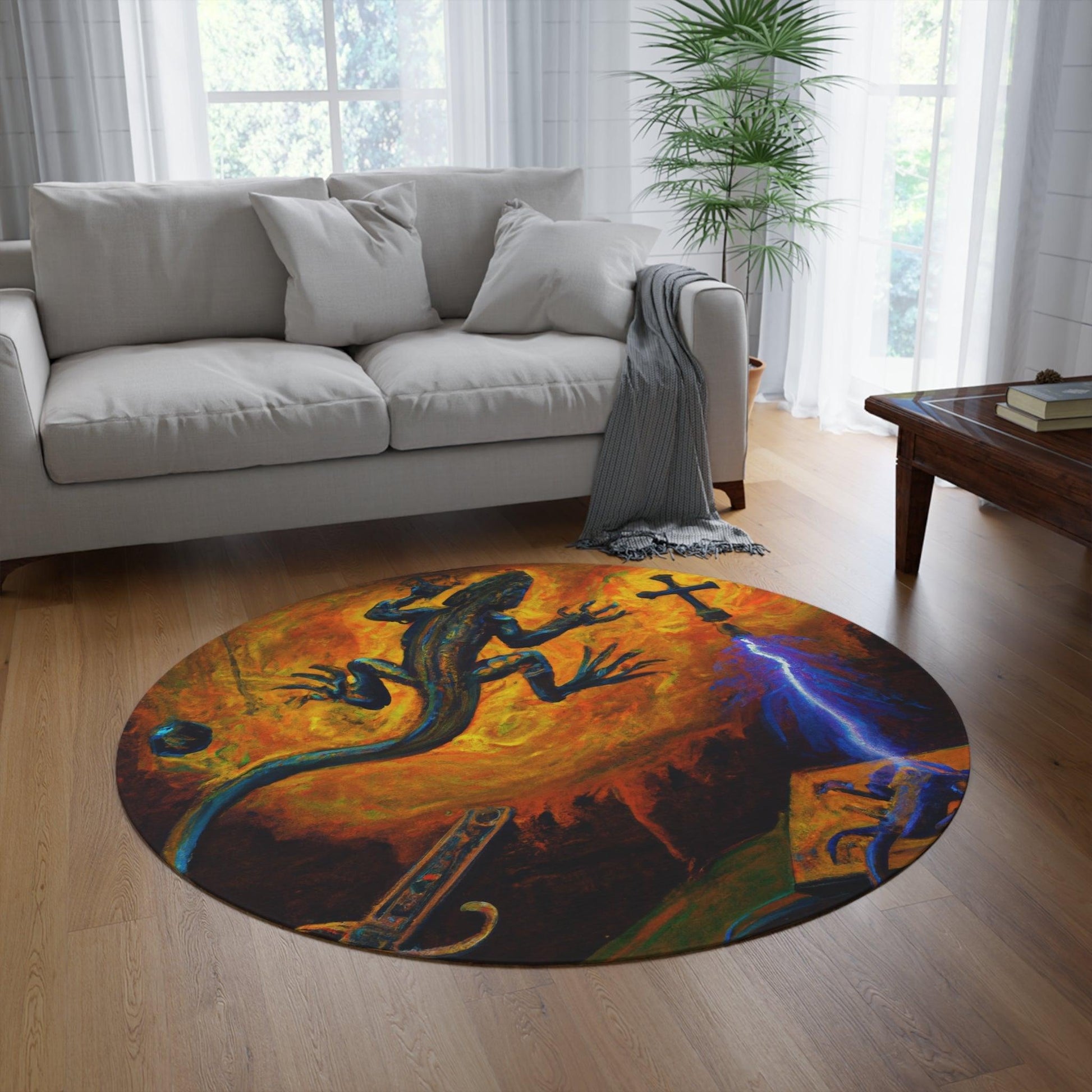 Lizard Vigilante Origin Round Rug - Lizard Vigilante