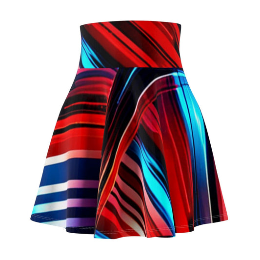 BlurRed Lines Women's Skater Skirt - Lizard Vigilante