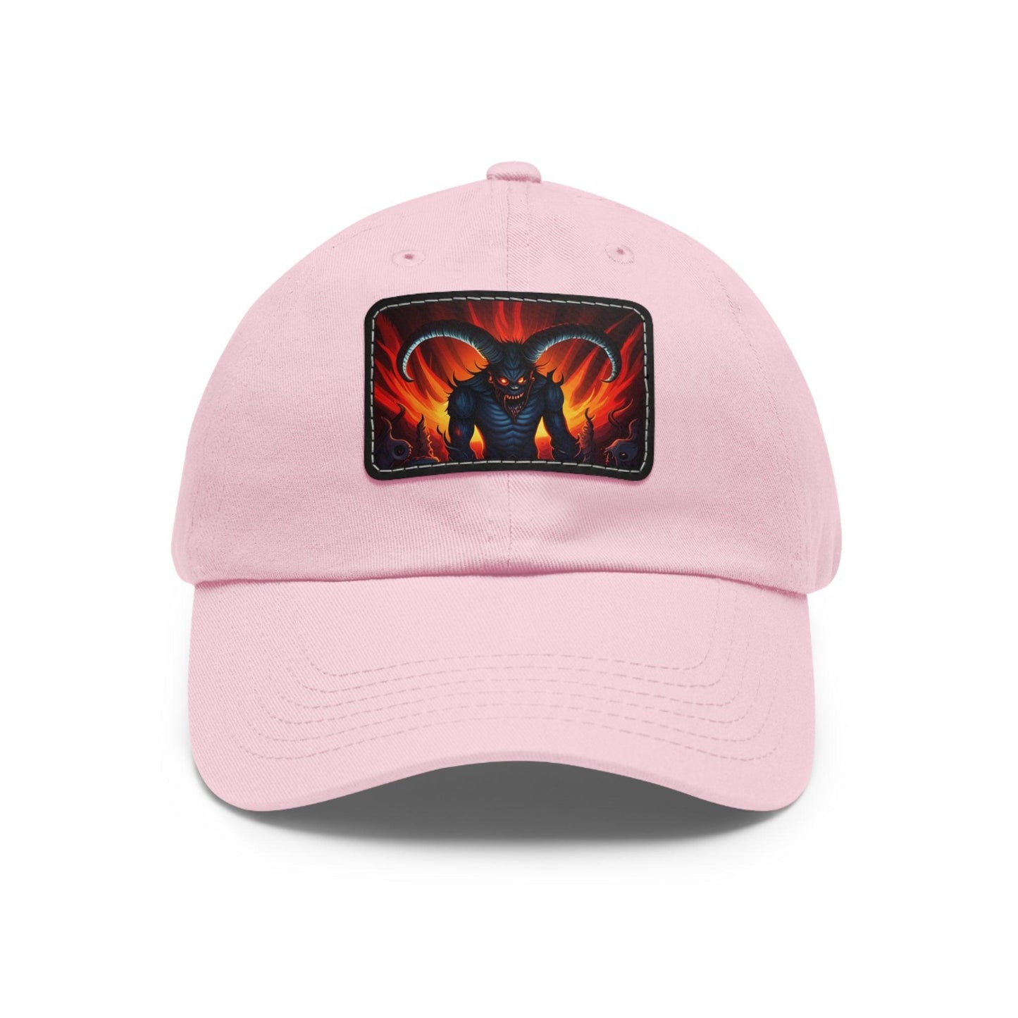 Horny Devil Dad Hat with Leather Patch (Rectangle) - Lizard Vigilante