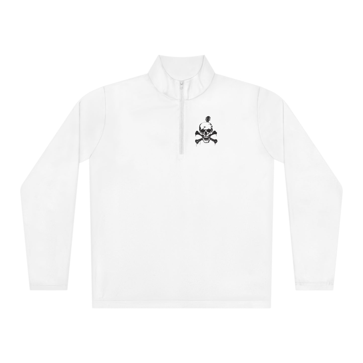 Guitar Skull Cross Bones Unisex Quarter-Zip Pullover - Premium Long-sleeve from Printify - Just $43.42! Shop now at Lizard Vigilante