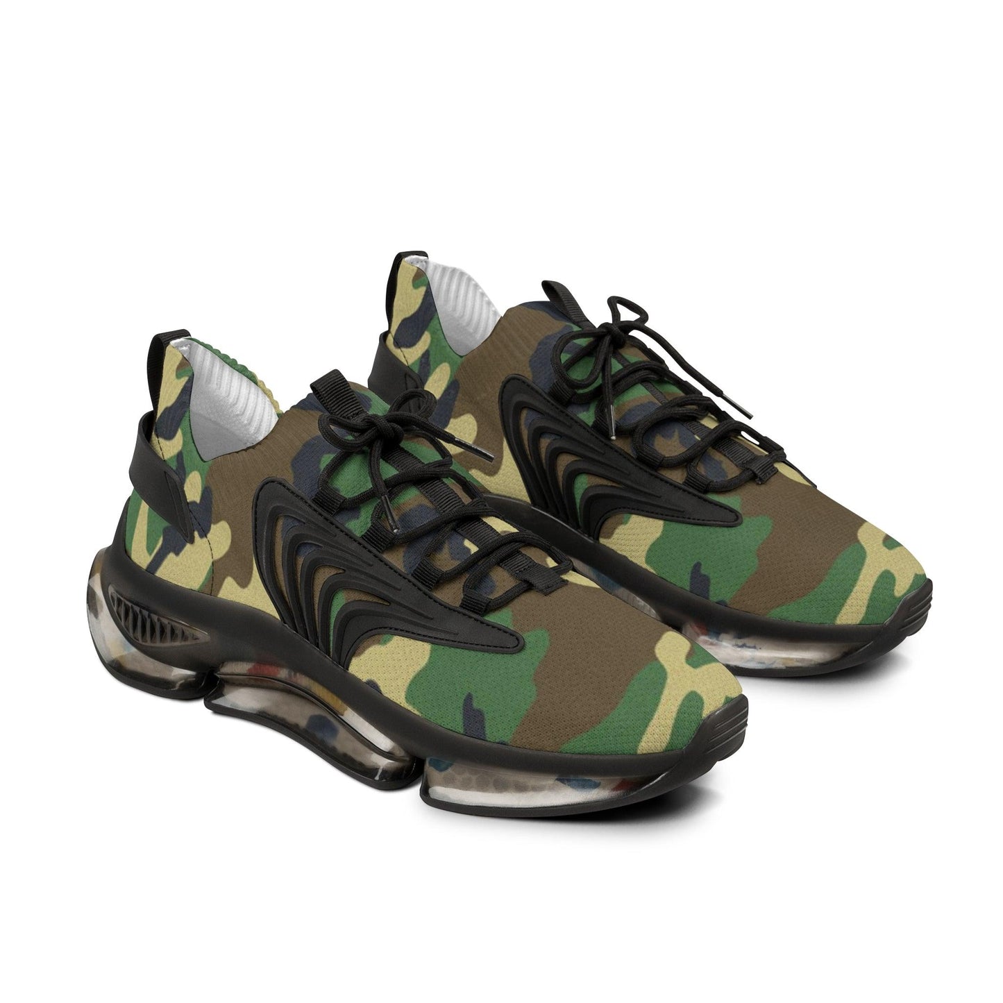 Green Camouflage Men's Mesh Sneakers - Lizard Vigilante