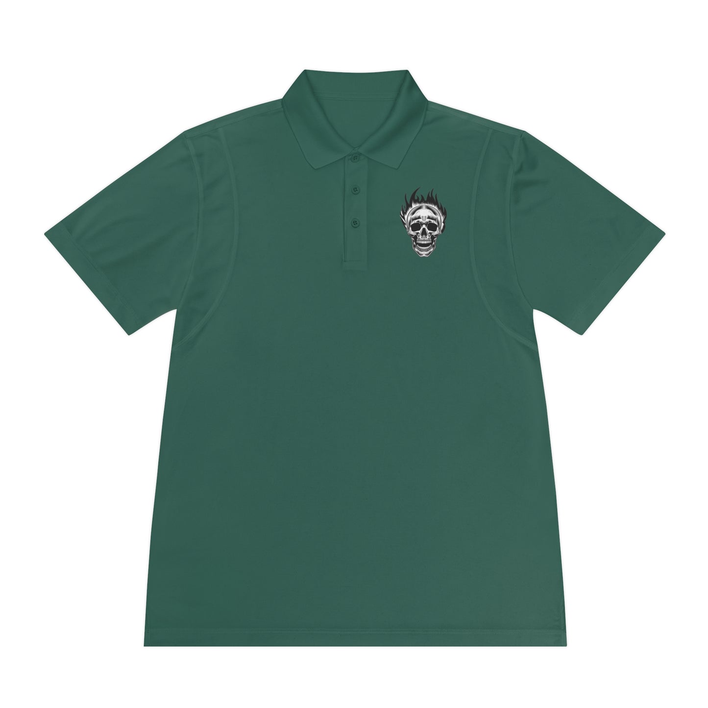 Skull Flame Men's Sport Polo Shirt - Premium T-Shirt from Printify - Just $52.34! Shop now at Lizard Vigilante