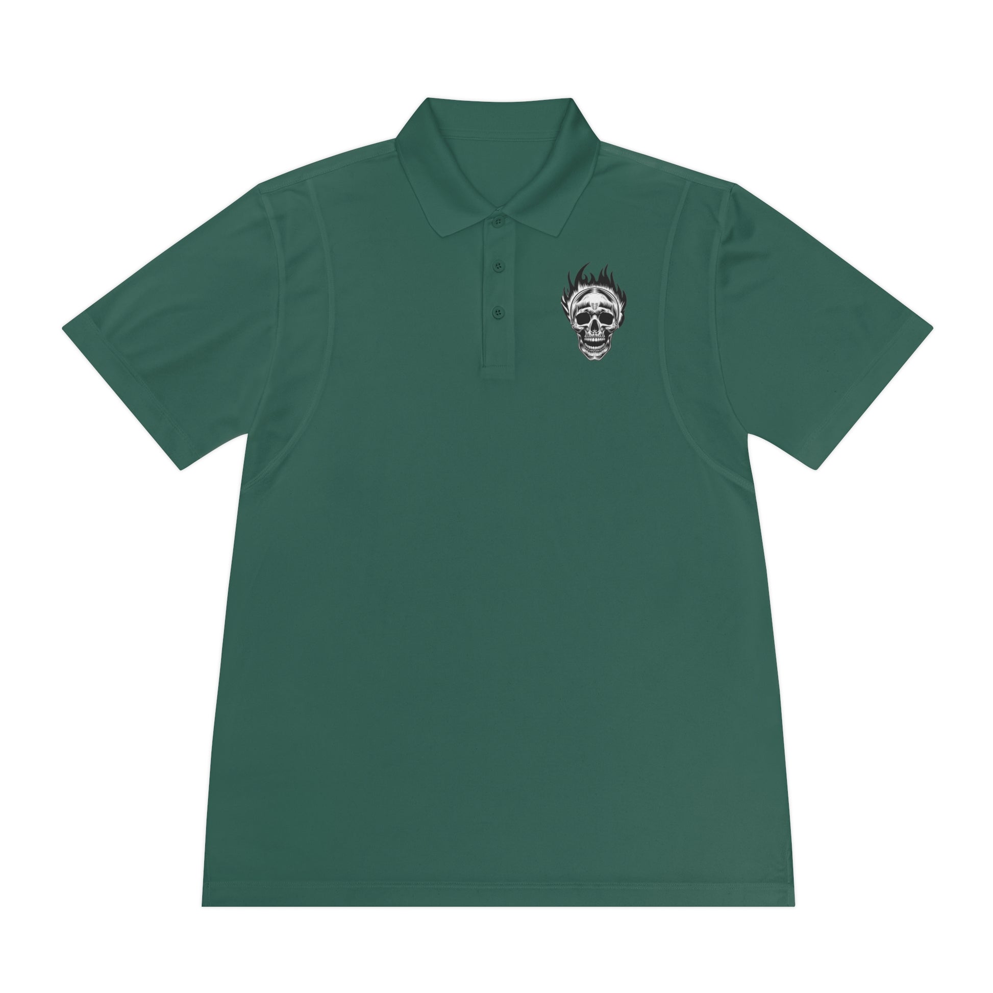 Skull Flame Men's Sport Polo Shirt - Lizard Vigilante