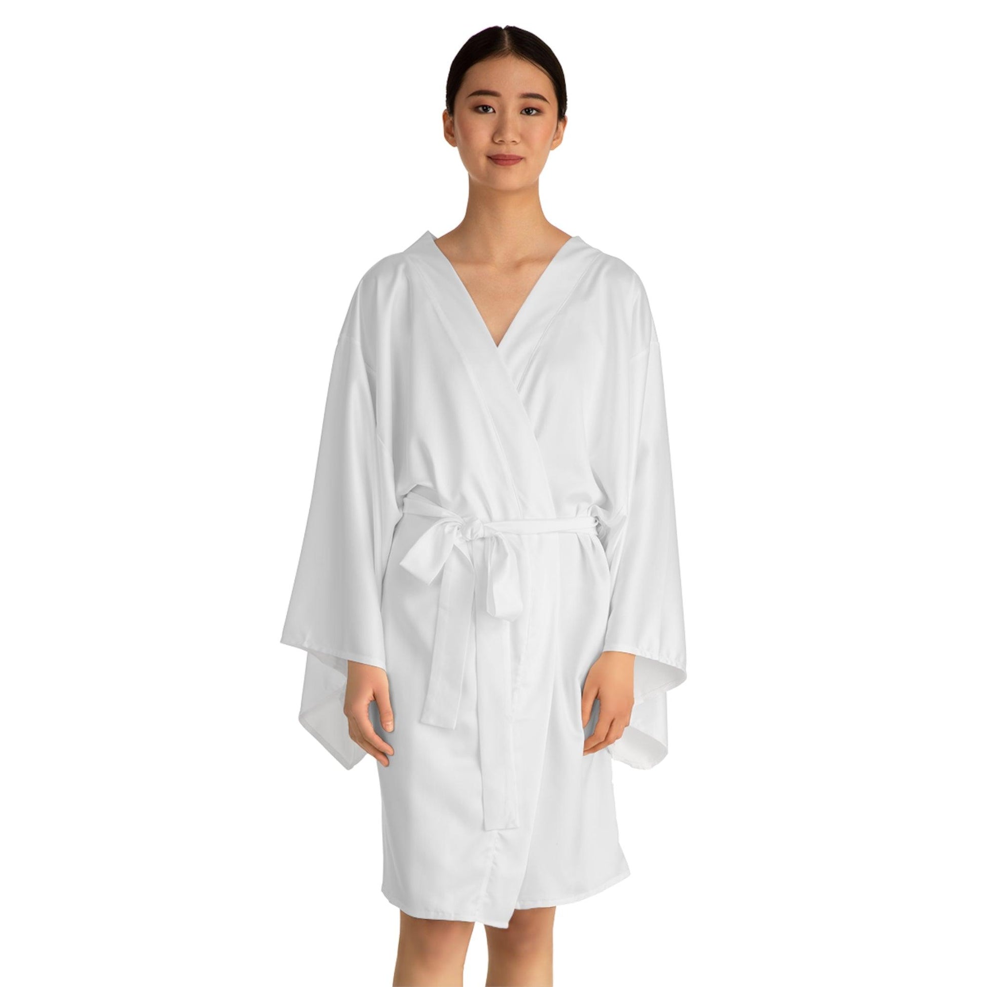 Comfy Cozy Long Sleeve Kimono Robe - White - Lizard Vigilante