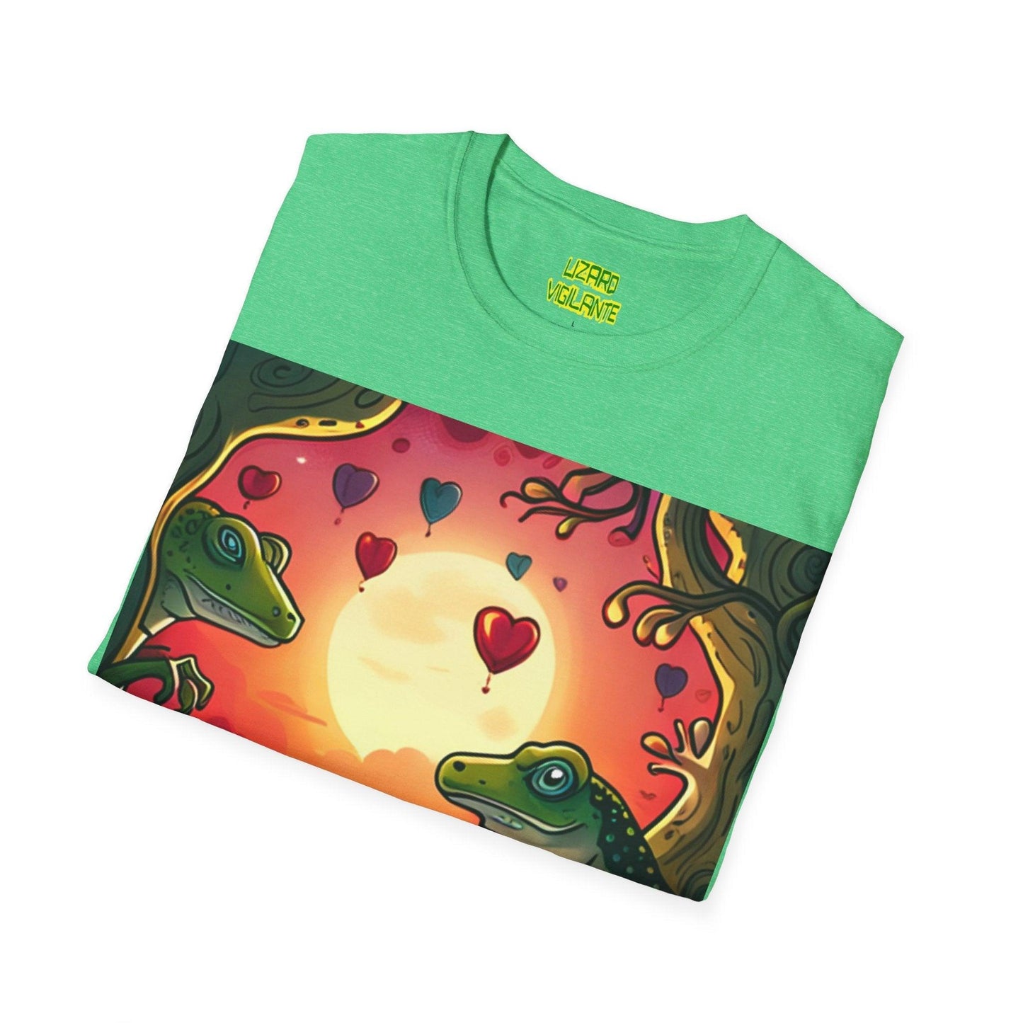 Floating Heart Lizards Unisex Softstyle T-Shirt - Lizard Vigilante