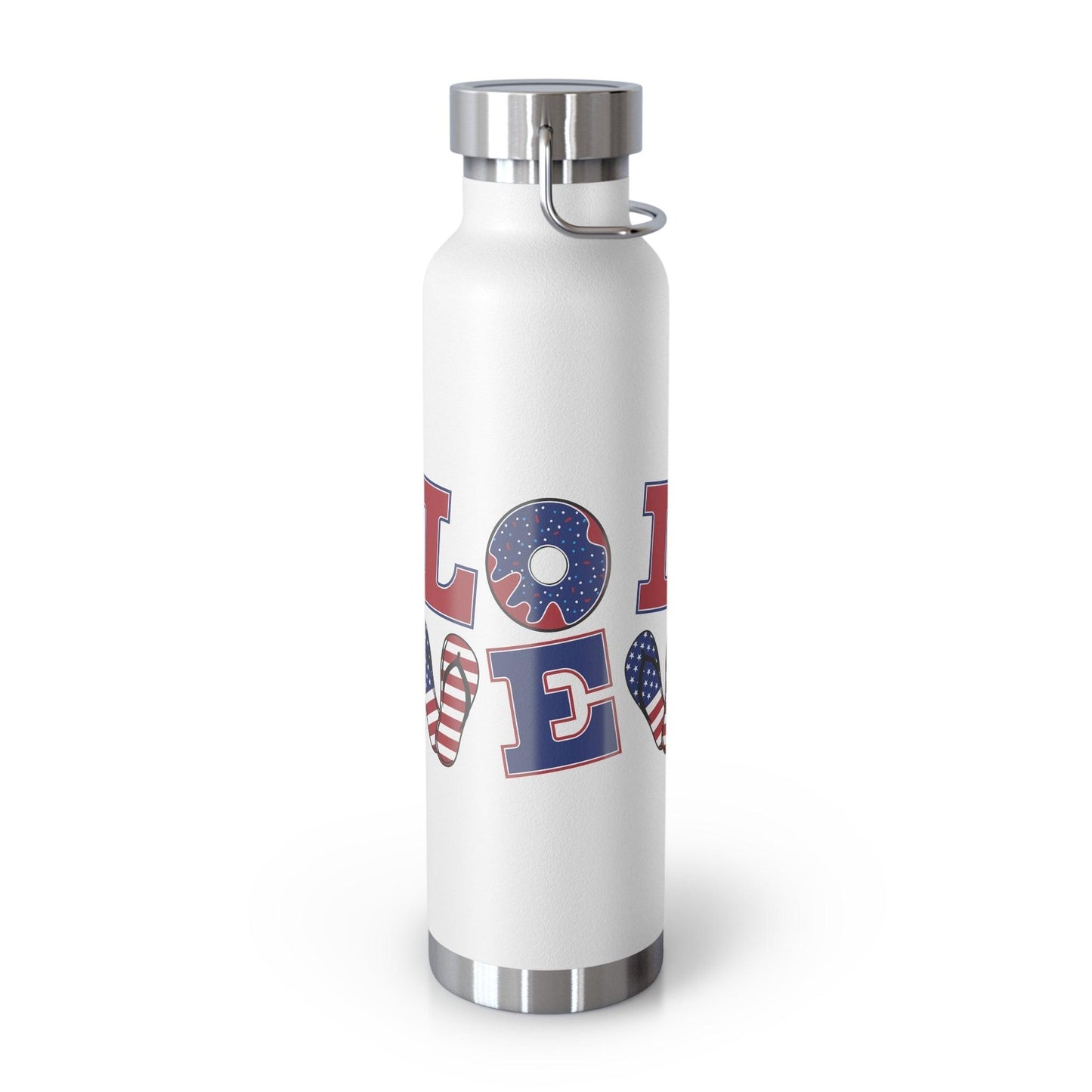 LOVE American Styled Red White and Blue Copper Vacuum Insulated Bottle, USA 22oz - Lizard Vigilante