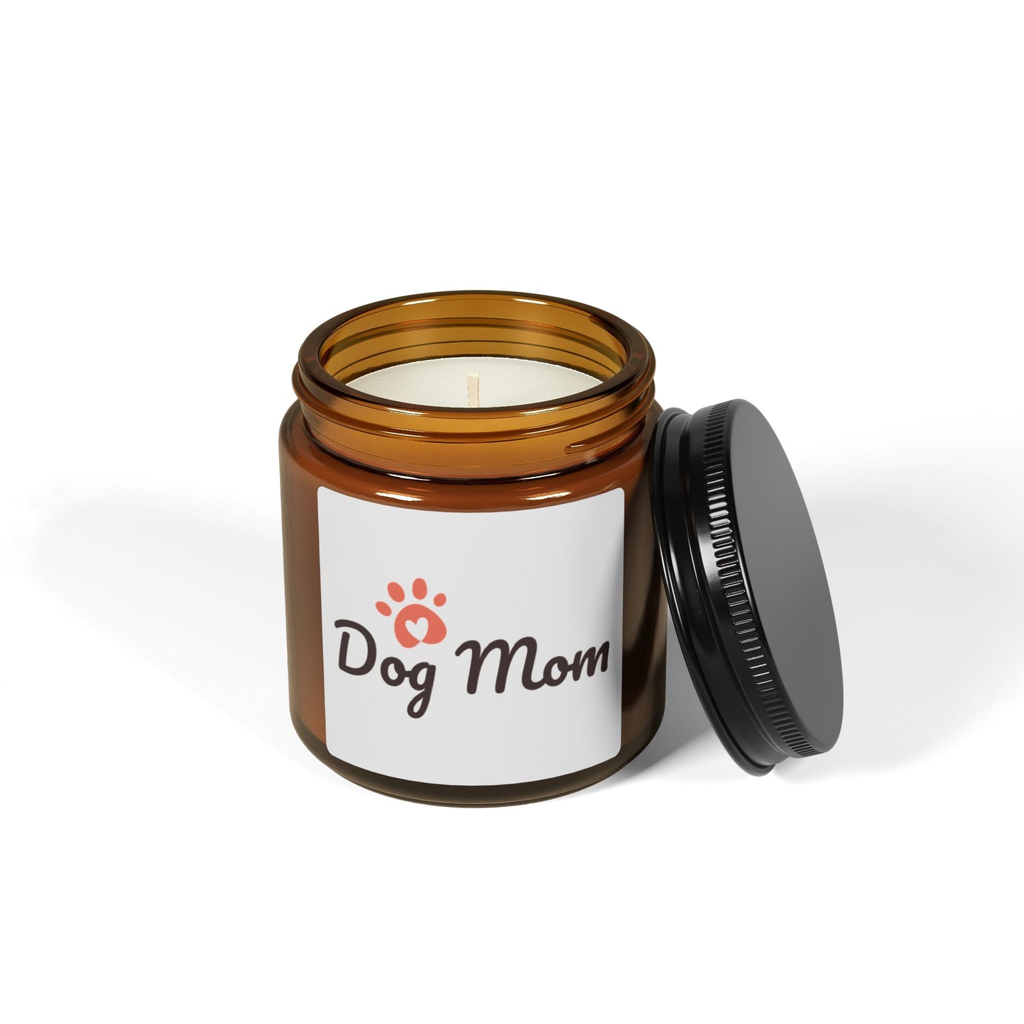 Dog Mom Soy Candle – Scented Amber Jar (Gift for Pet Lovers)