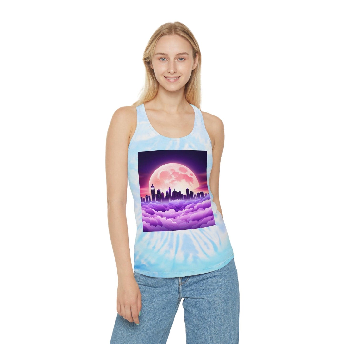 Purple MoonTown Tie Dye Racerback Tank Top - Lizard Vigilante