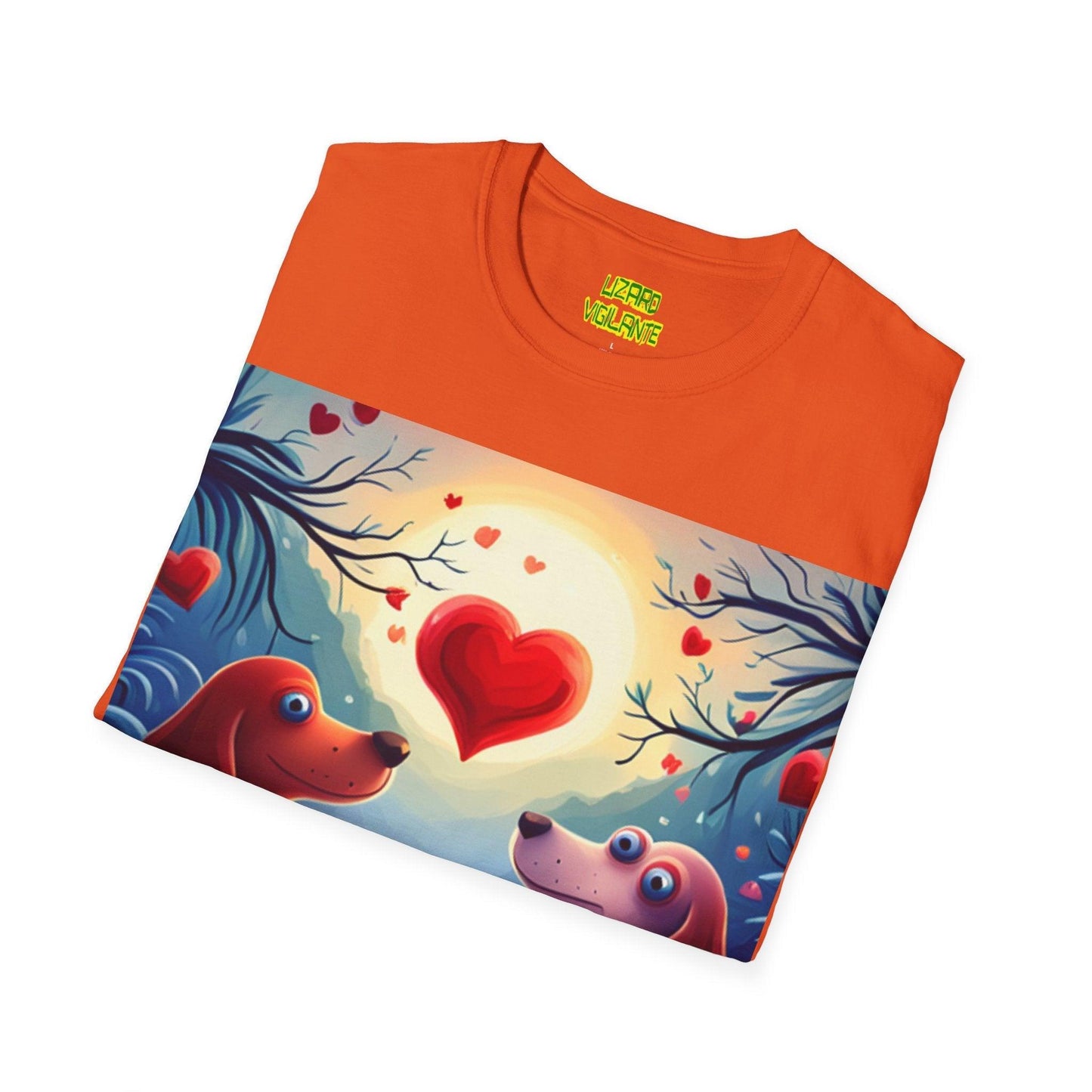 Valentine's Day Pup Hearts Unisex Softstyle Love T-Shirt - Lizard Vigilante