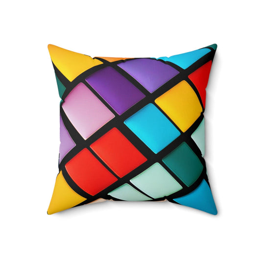 80s Buttons Spun Polyester Square Pillow - Lizard Vigilante