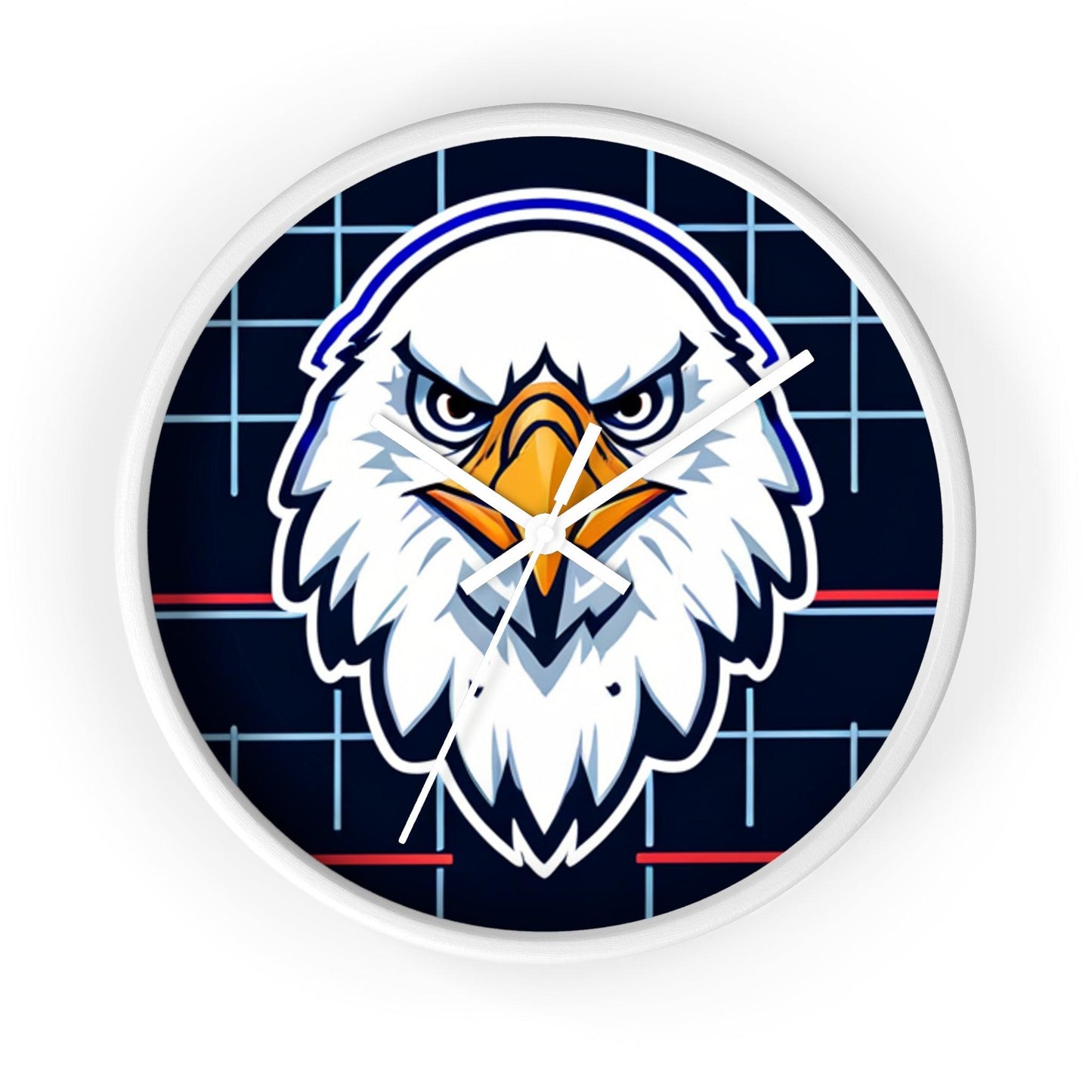 Bald Eagle Grid Wall Clock - Lizard Vigilante