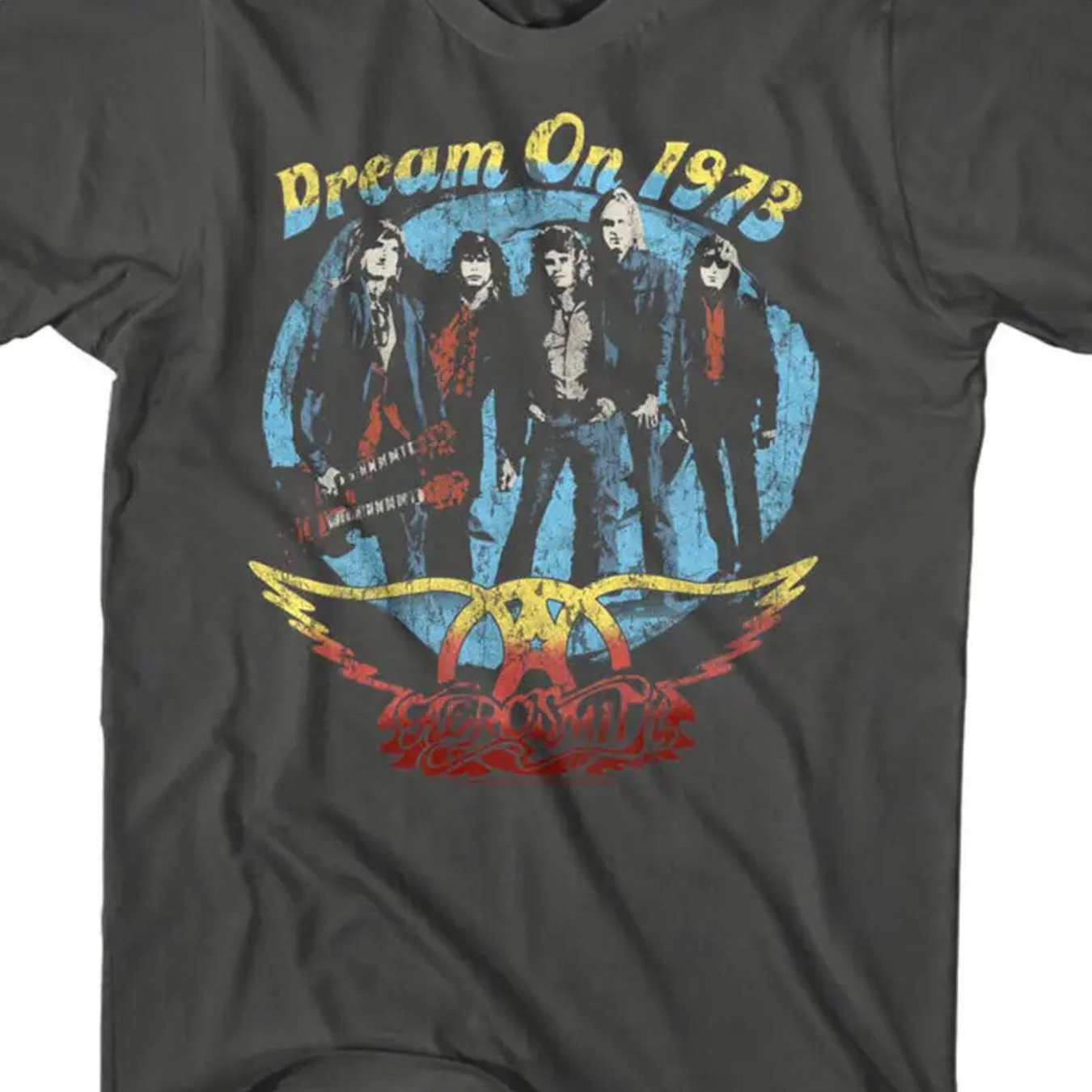 An Aerosmith Sleepwalking Journey 1973 Men's T-shirt Retro Photo Rock Band Album Periphery - Casual Style, Suitable for All Seasons, Knitted Fabric, New Exquisite Pattern Printed Round Neck High Street Pure Cotton Short Sleev - Premium  from Lizard Vigilante - Just $19.99! Shop now at Lizard Vigilante