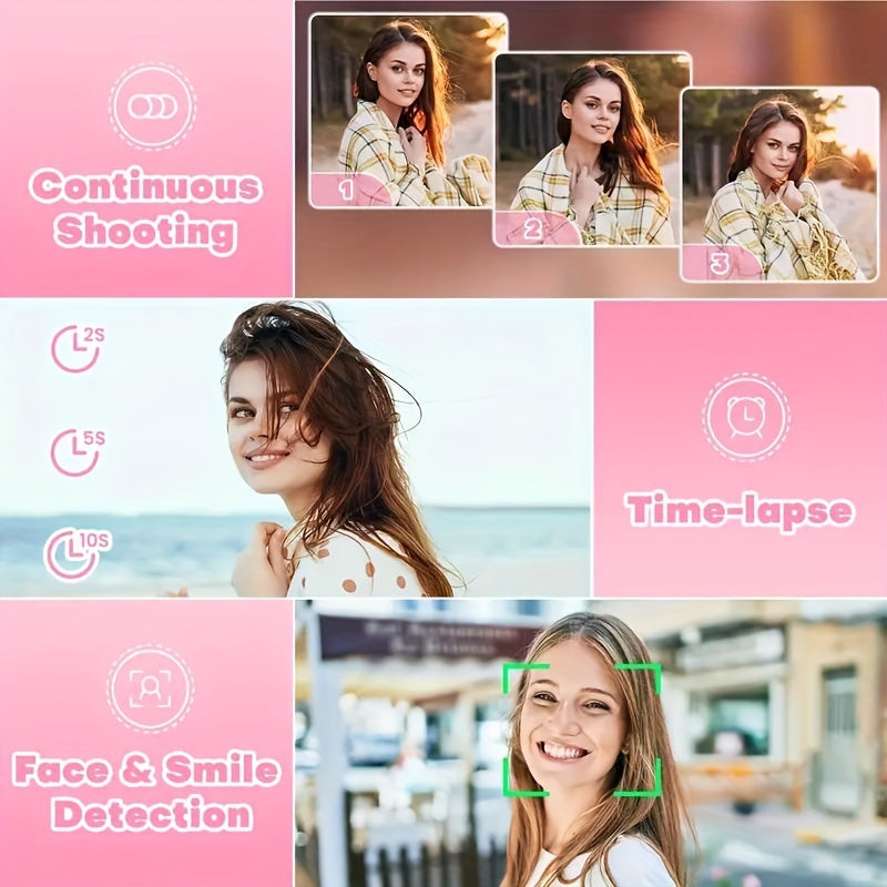 Digital Camera, 1080P FHD Camera 44MP Point And Shoot Digital Camera, 16X Zoom Compact Portable Point Shoot Camera Suitable For Thanksgiving Christmas And New Year Gifts