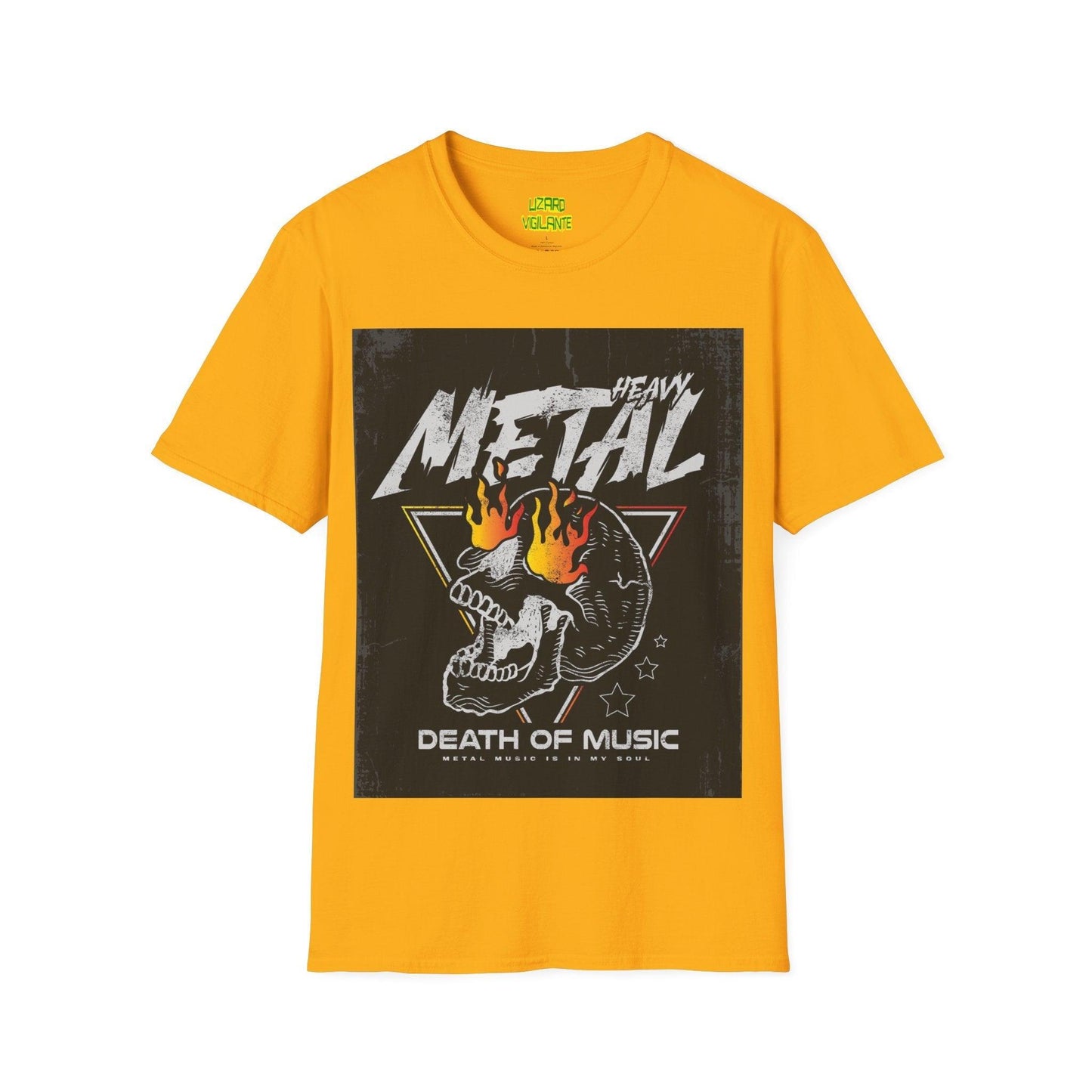 Heavy Metal Death Of Music Unisex Softstyle T-Shirt - Lizard Vigilante