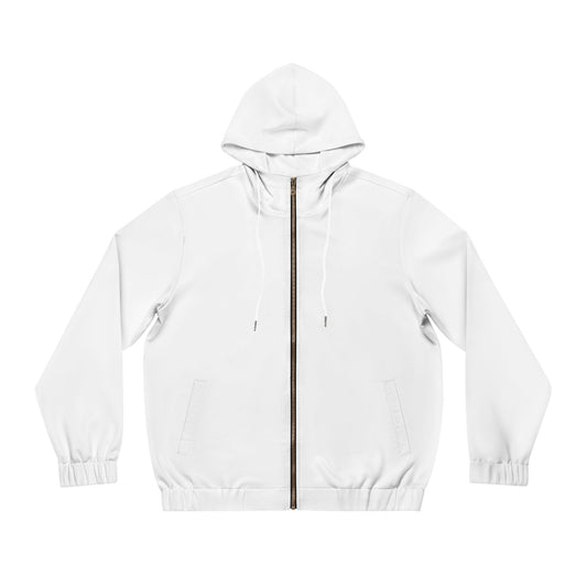 White Men's Full-Zip Hoodie - Lizard Vigilante