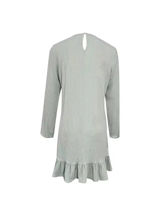 Ladies' Solid Color Lace A-list Casual Long Sleeved Dress