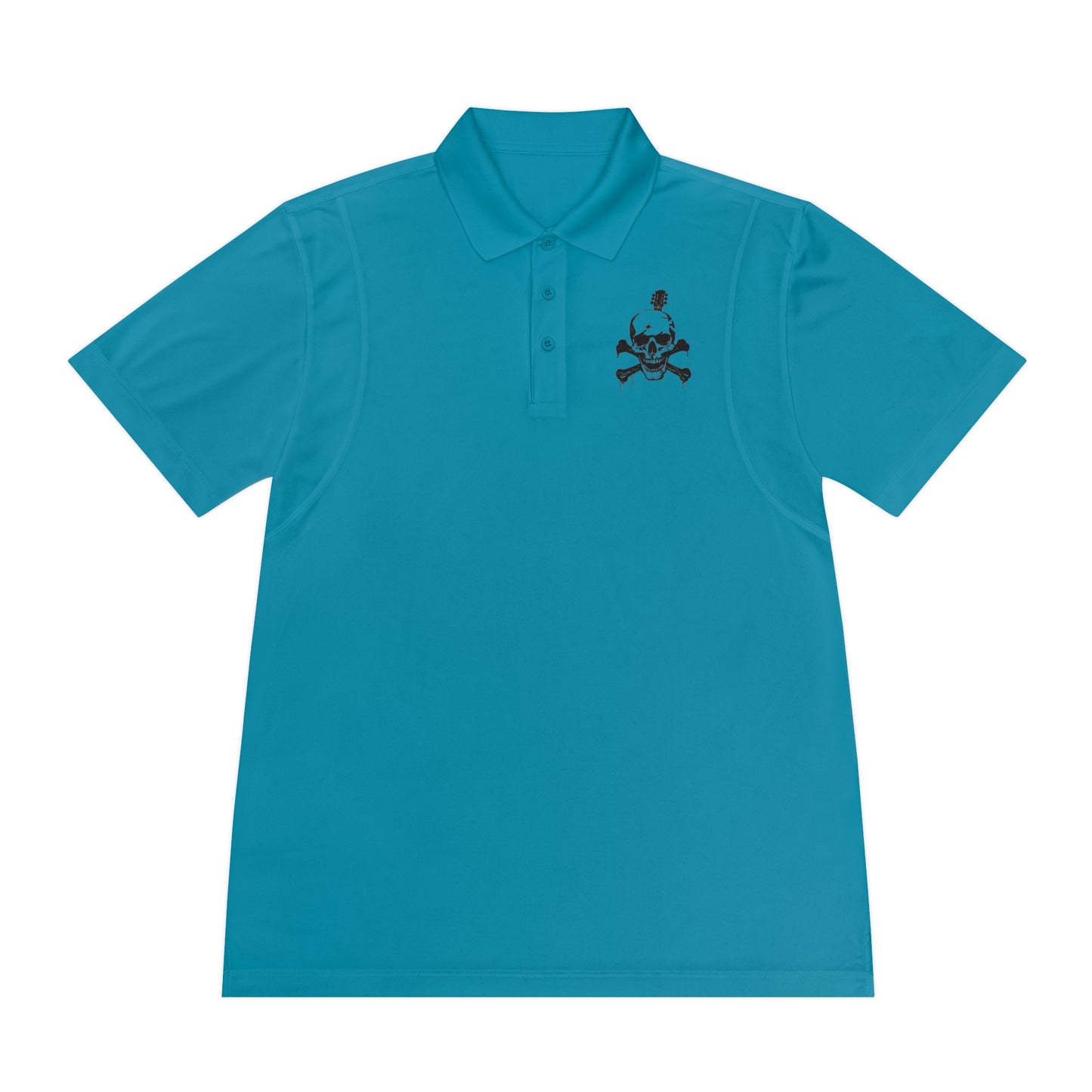 Guitar Skull Cross Bones Men's Sport Polo Shirt - Premium T-Shirt from Printify - Just $52.34! Shop now at Lizard Vigilante