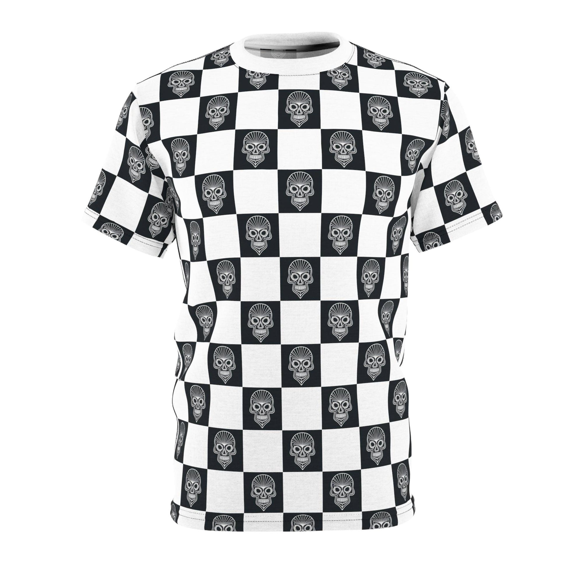 Checkerboard Skulls Unisex Tee Shirt - Lizard Vigilante