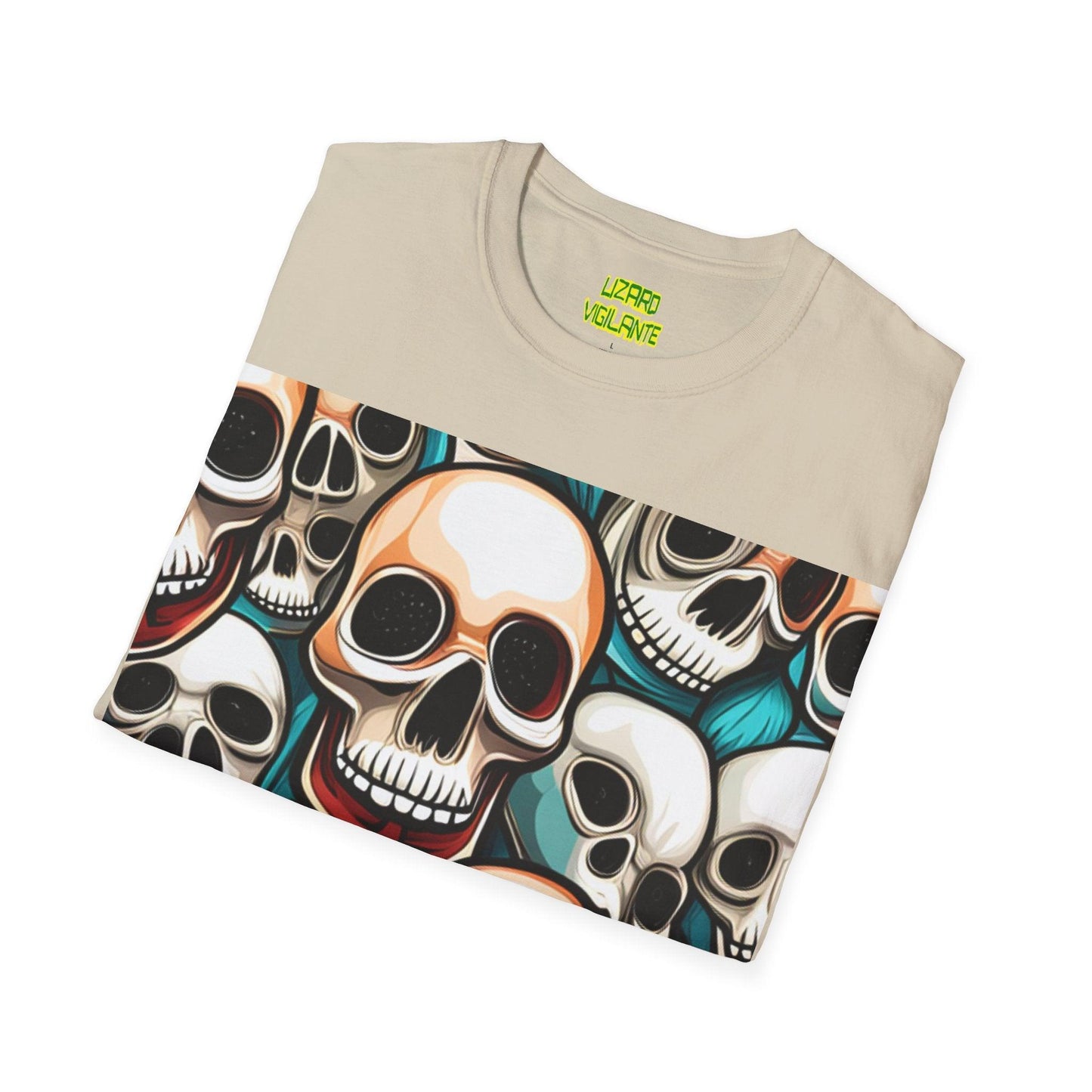 Shiny Happy Skulls Unisex Softstyle T-Shirt - Lizard Vigilante