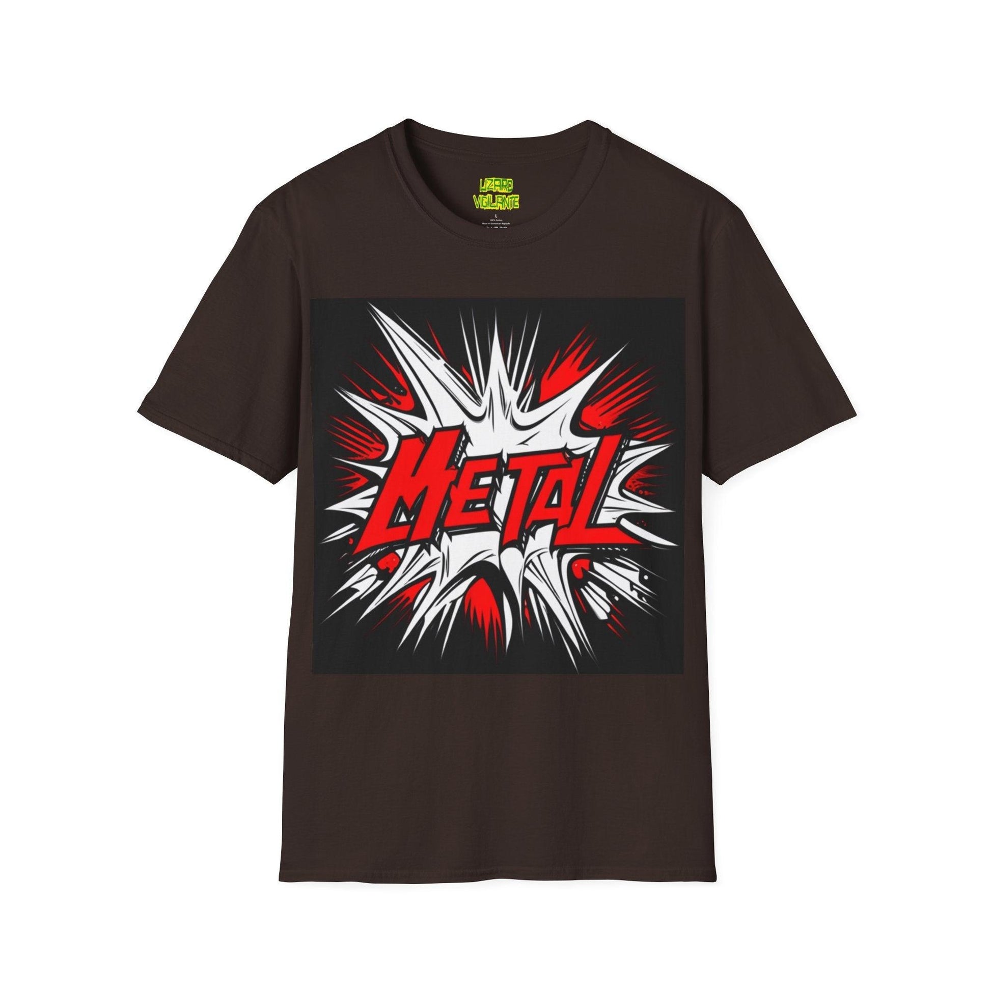 Red METAL Logo Unisex Softstyle T-Shirt - Lizard Vigilante