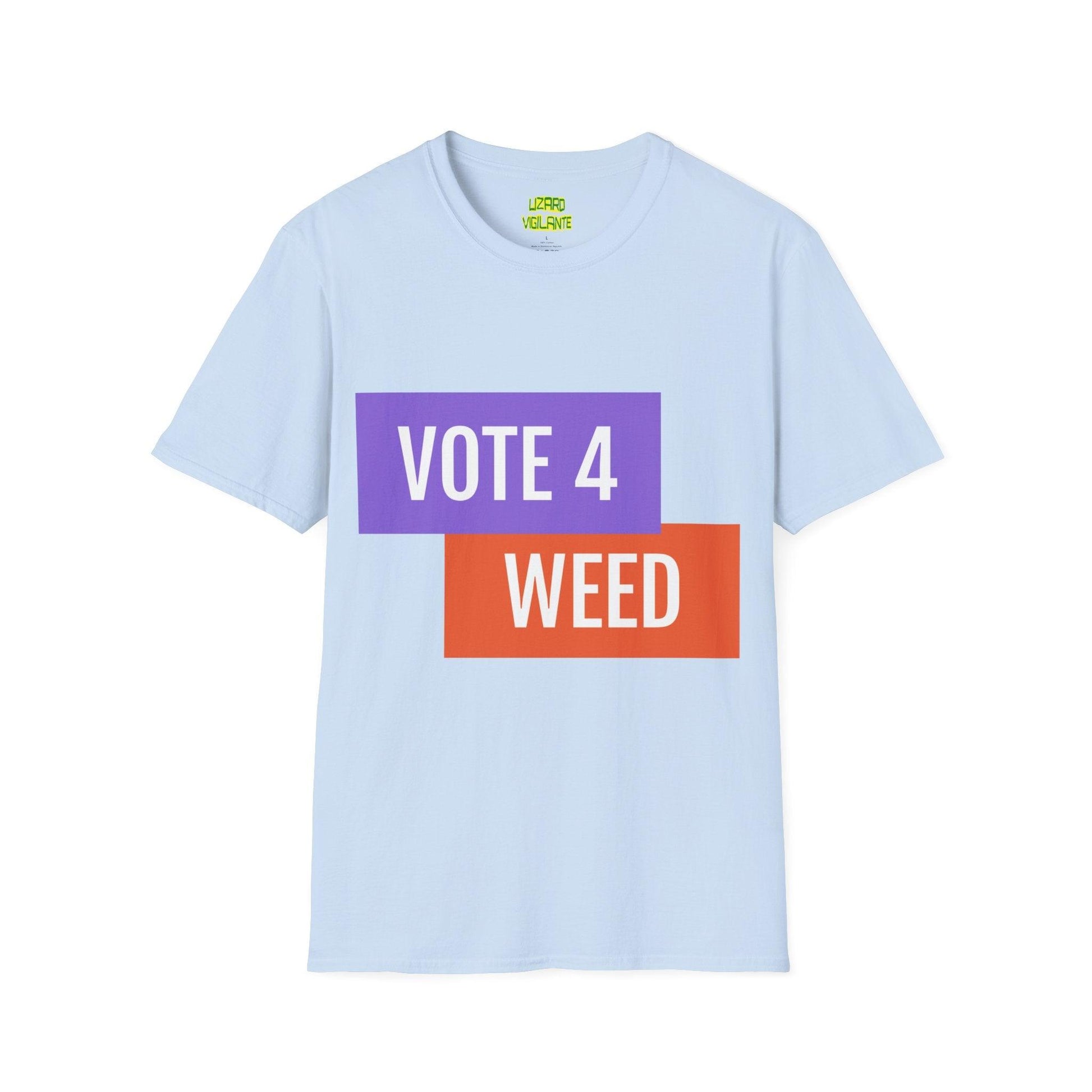 VOTE 4 WEED Unisex Softstyle T-Shirt / Pot Tee - Lizard Vigilante