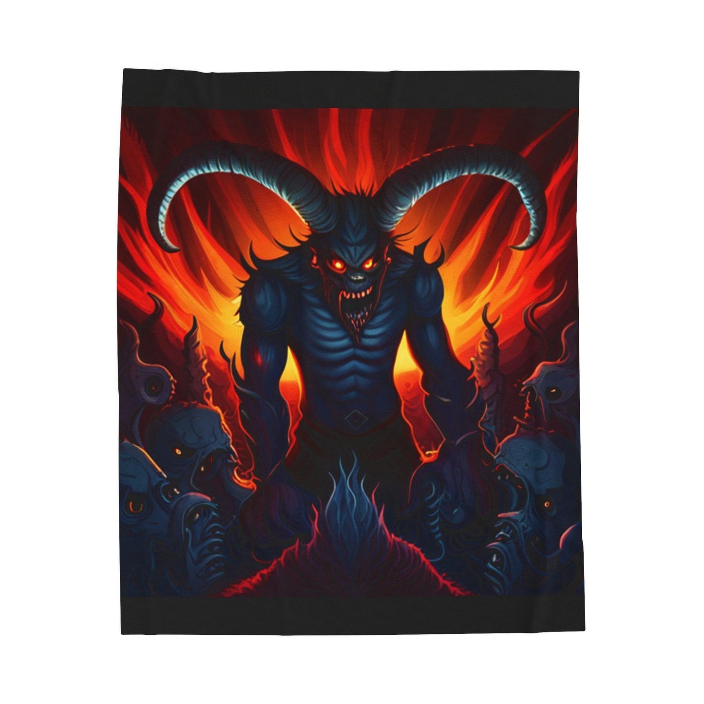 Horny Devil Velveteen Plush Blanket - Lizard Vigilante