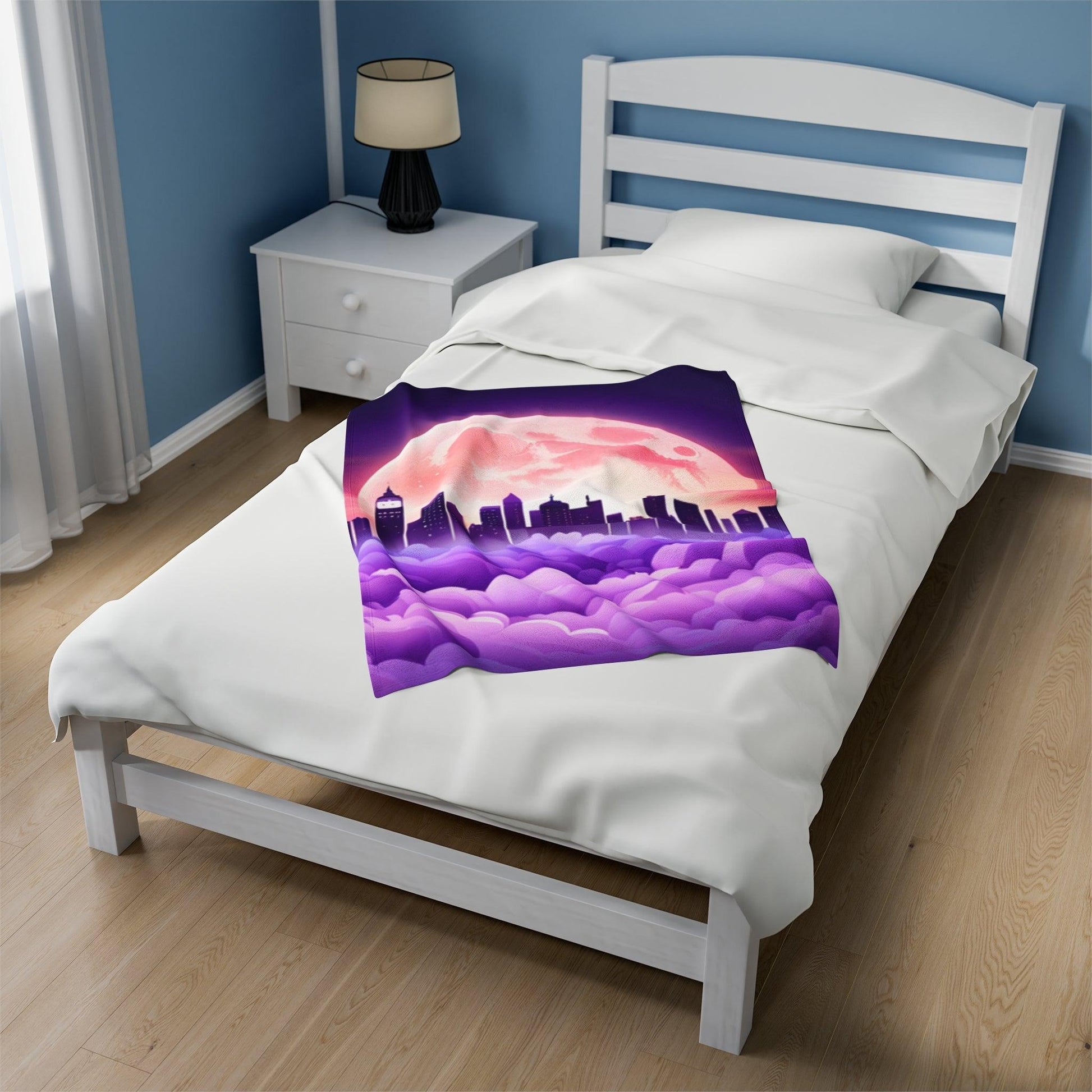 Purple Moontown Velveteen Plush Blanket - Lizard Vigilante