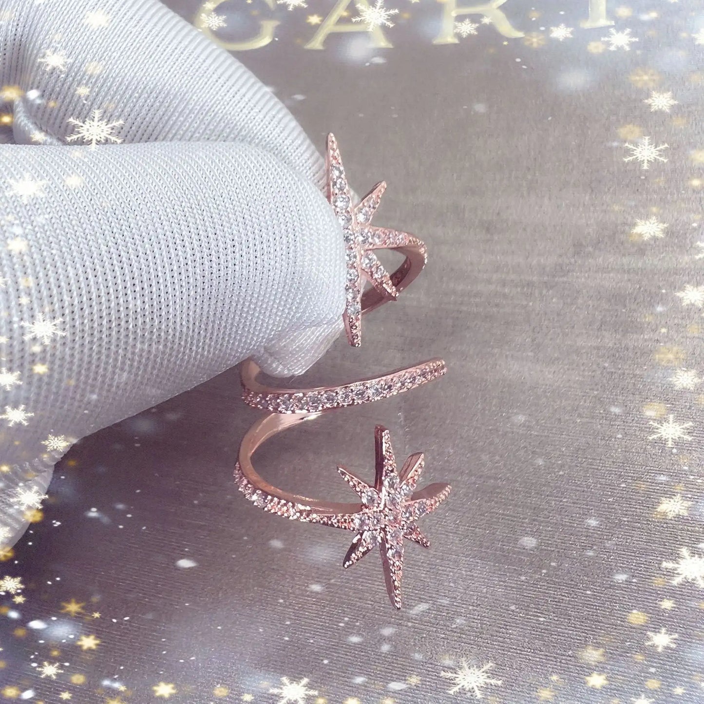 Geometric Asterism Ring Fashion