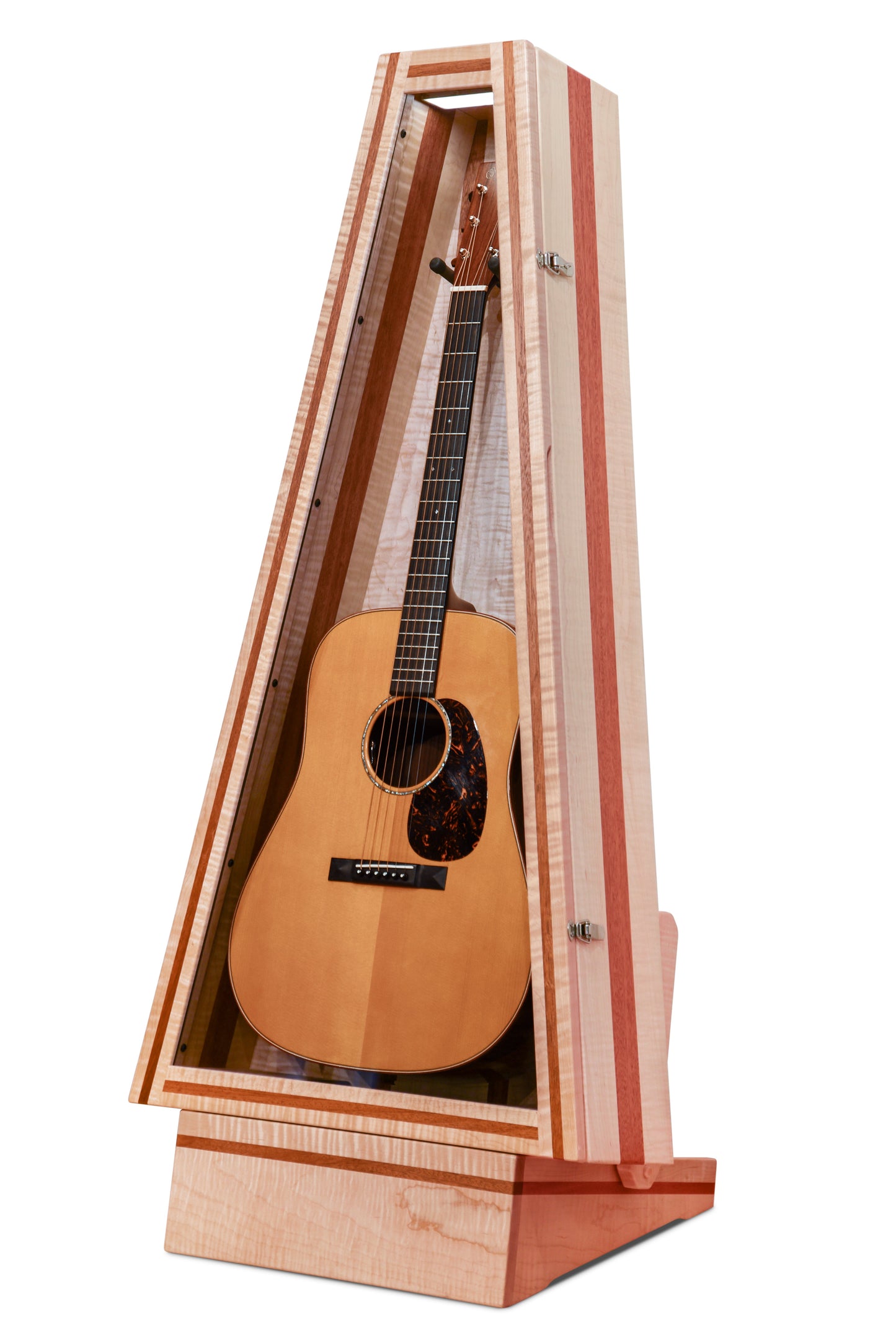 ClimaStand Triangle Humidor with Base - Flamed Maple with Mahogany