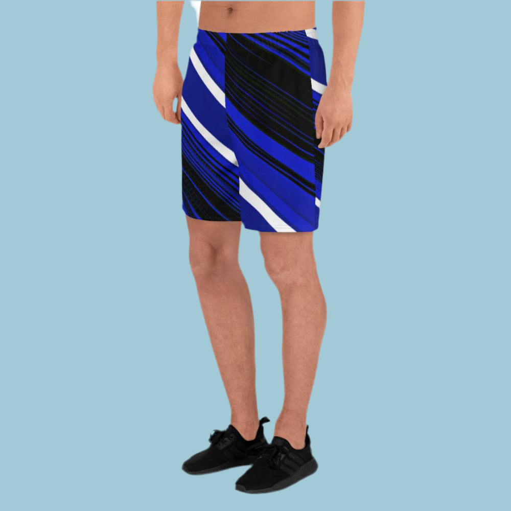 Blue Sliced Men's Recycled Athletic Shorts - Premium  from Lizard Vigilante - Just $39.69! Shop now at Lizard Vigilante