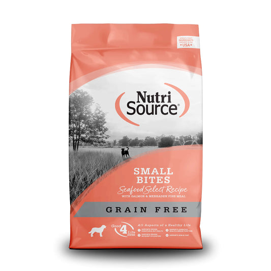NutriSource Seafood Select Grain-Free Dog Food Made with Salmon and Menhaden Fish Meal 15LB Dry Dog Food
