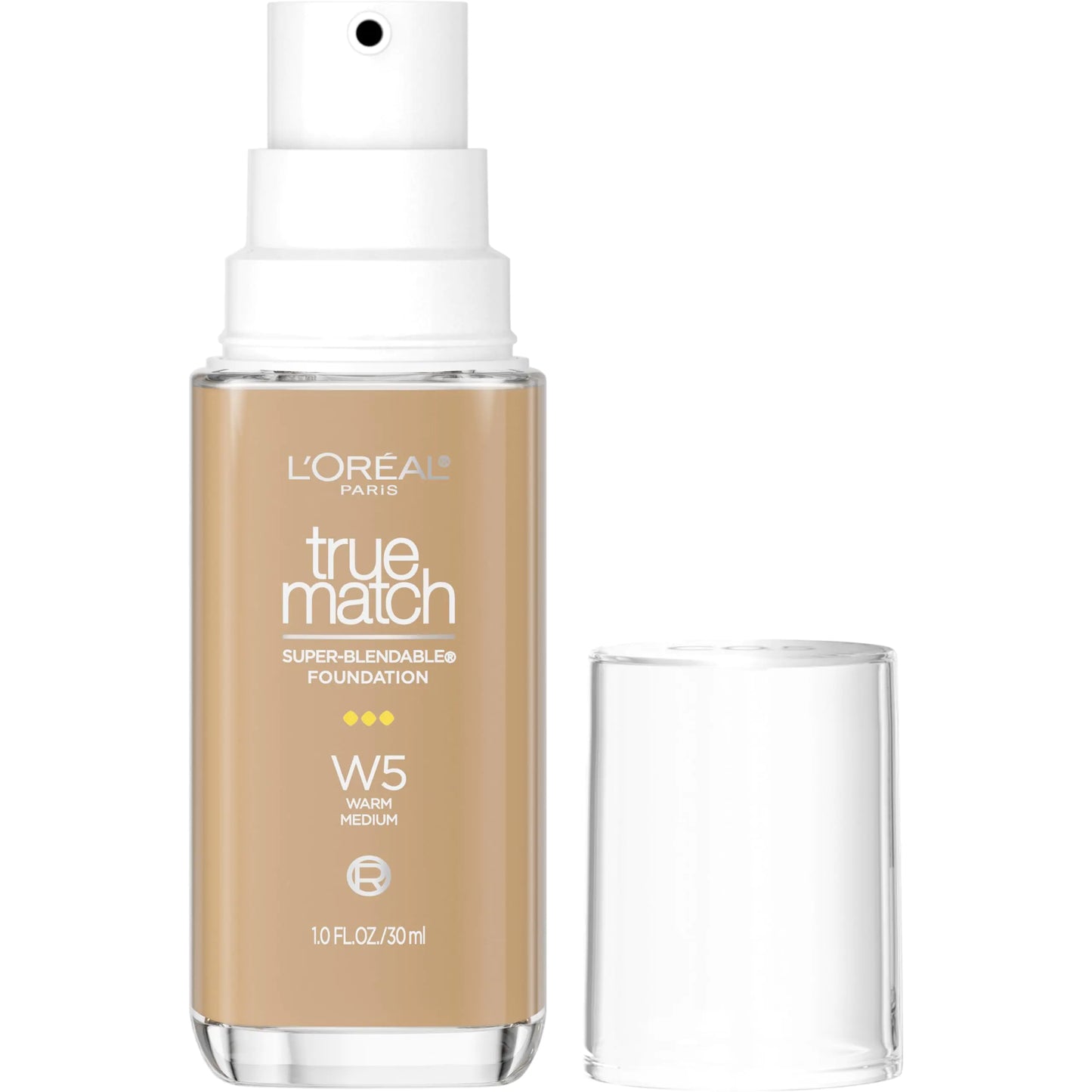 L’Oréal Paris True Match Super-Blendable Foundation Medium Coverage Liquid Foundation Makeup W5 Medium 1 Fl Oz