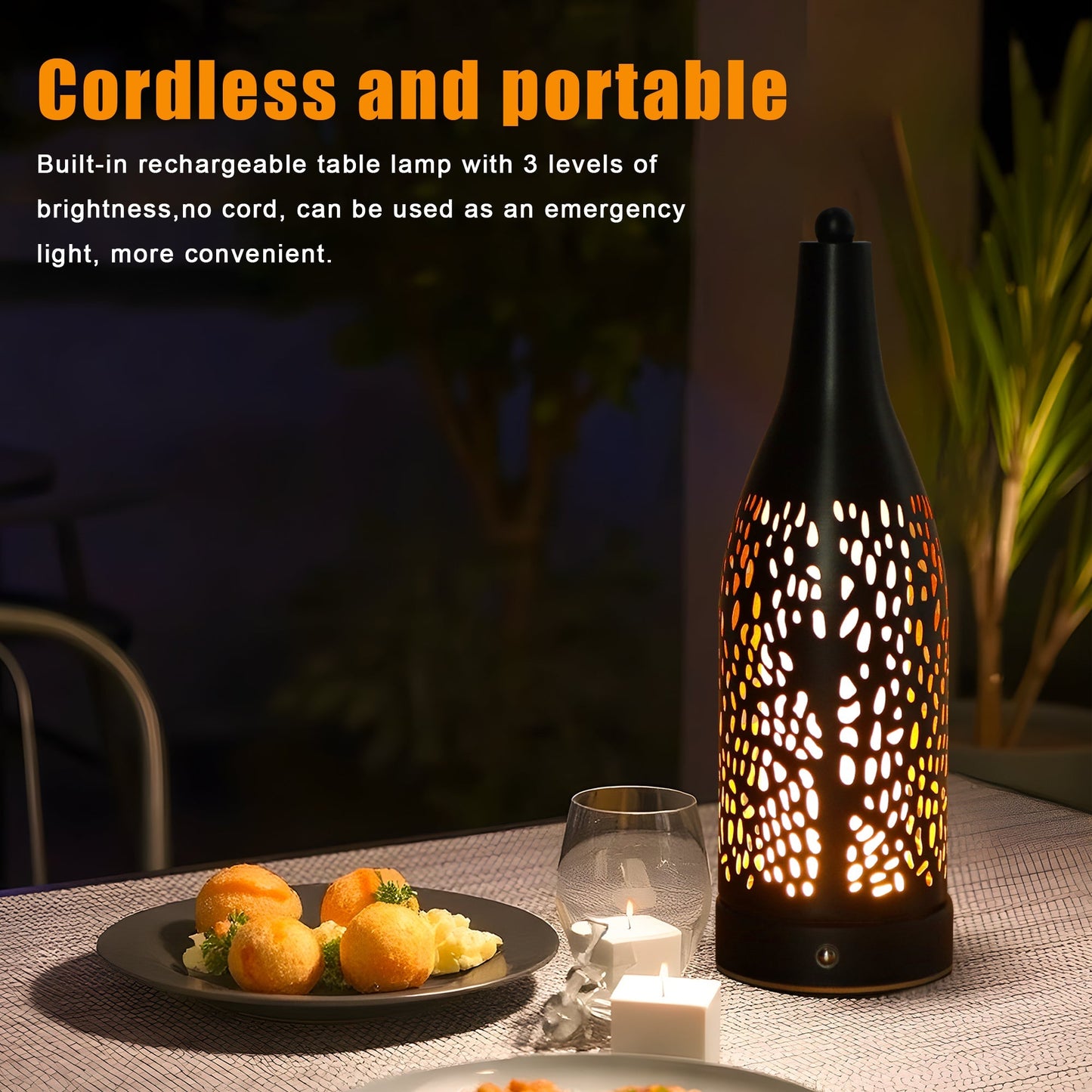 Cordless Table Lamp: 4000mAh Rechargeable, 3-Step Touch Dimmable (Cozy Lights)