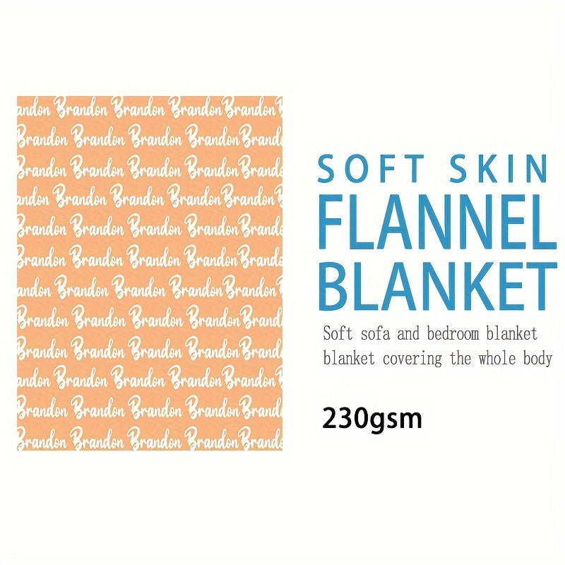 1pc Personalized Soft Flannel Blanket with Custom Name - Cozy Sofa Blanket for Son or Daughter, Unique Gift Idea with TV Blanket Function, Plush and Warm for Chilly Nights