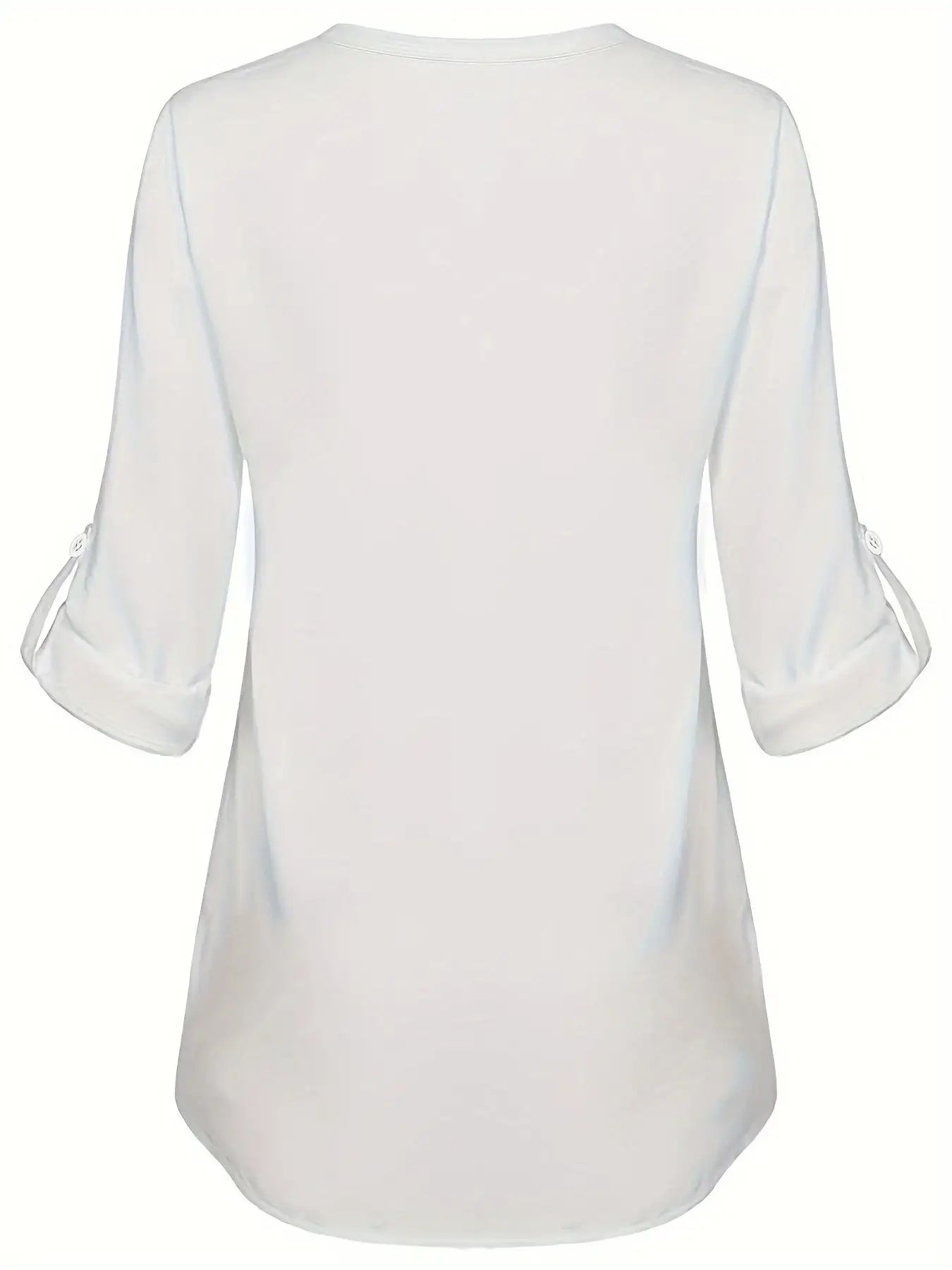 Women's Long Sleeved Simple And Versatile Casual Pearl Button Shirt