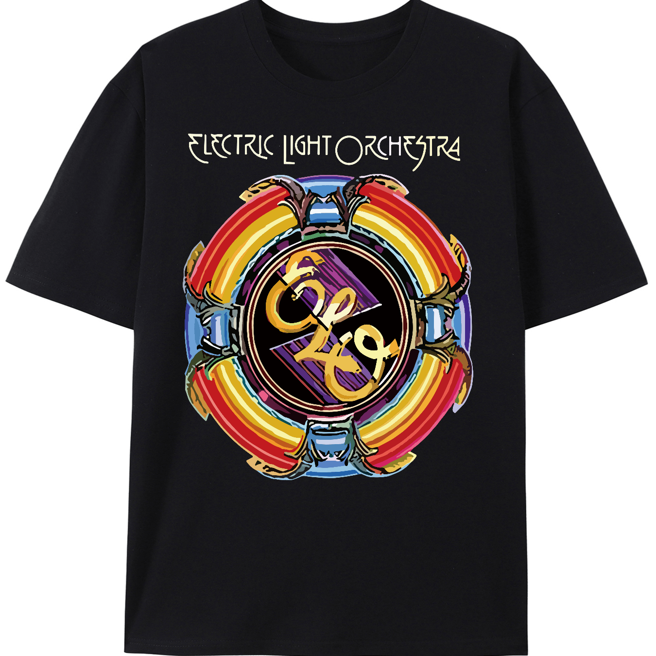 Electric Light Orchestra ELO Rock Unisex Graphic T-Shirt Black Short Sleeve Tee for Men Funny Music Band Tee with Classic Design 334083 - Premium  from Lizard Vigilante - Just $17.99! Shop now at Lizard Vigilante